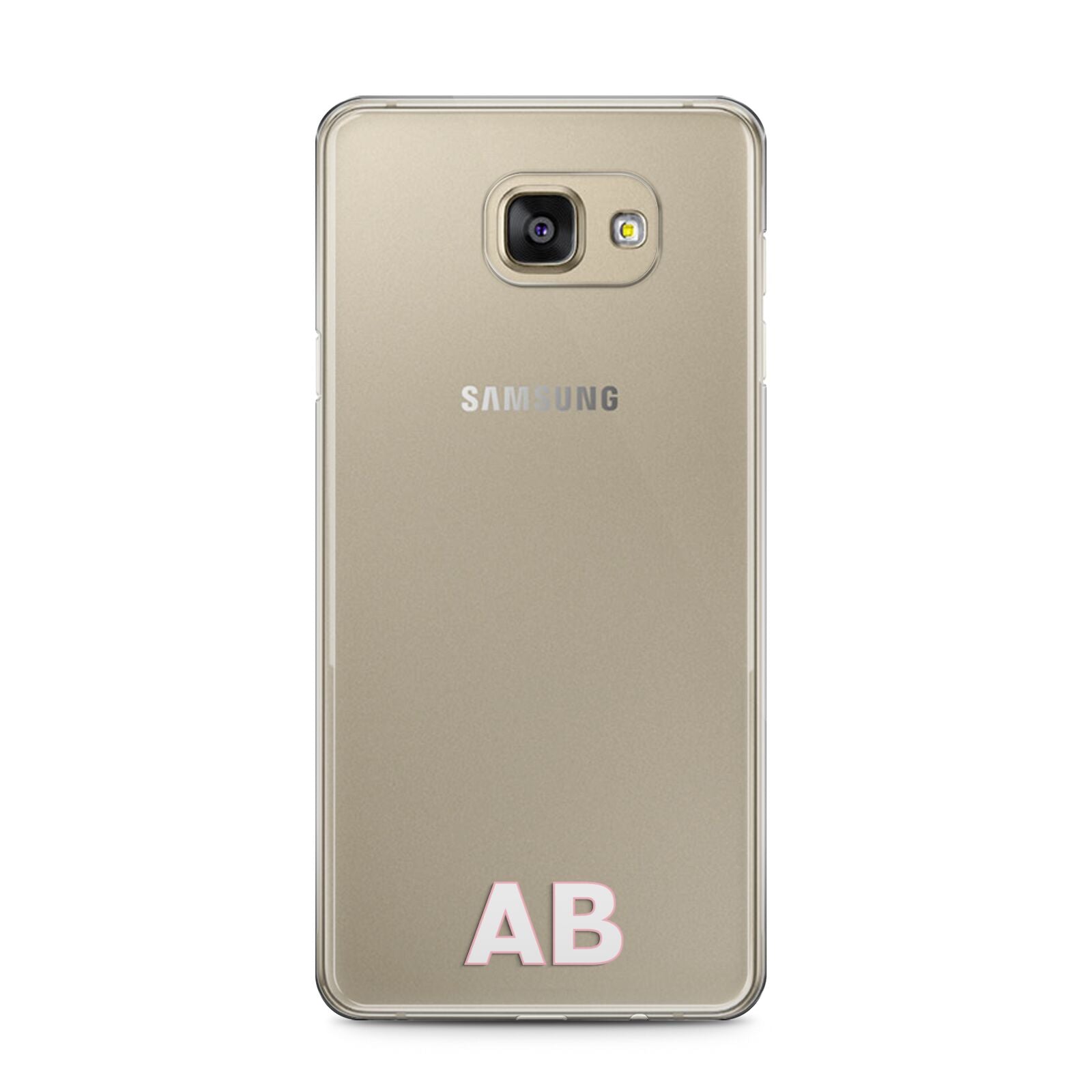 Sans Serif Initials Samsung Galaxy A5 2016 Case on gold phone