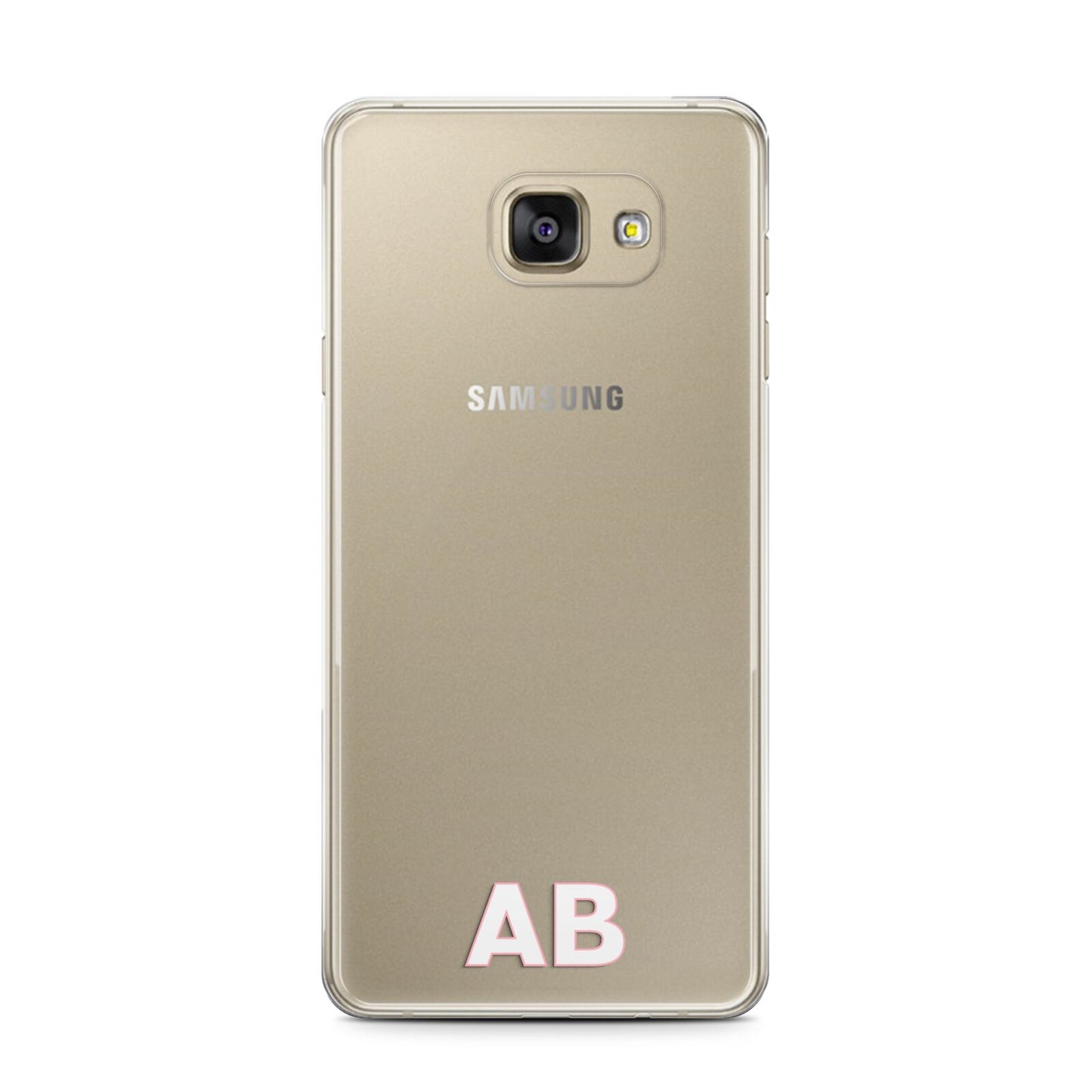 Sans Serif Initials Samsung Galaxy A7 2016 Case on gold phone