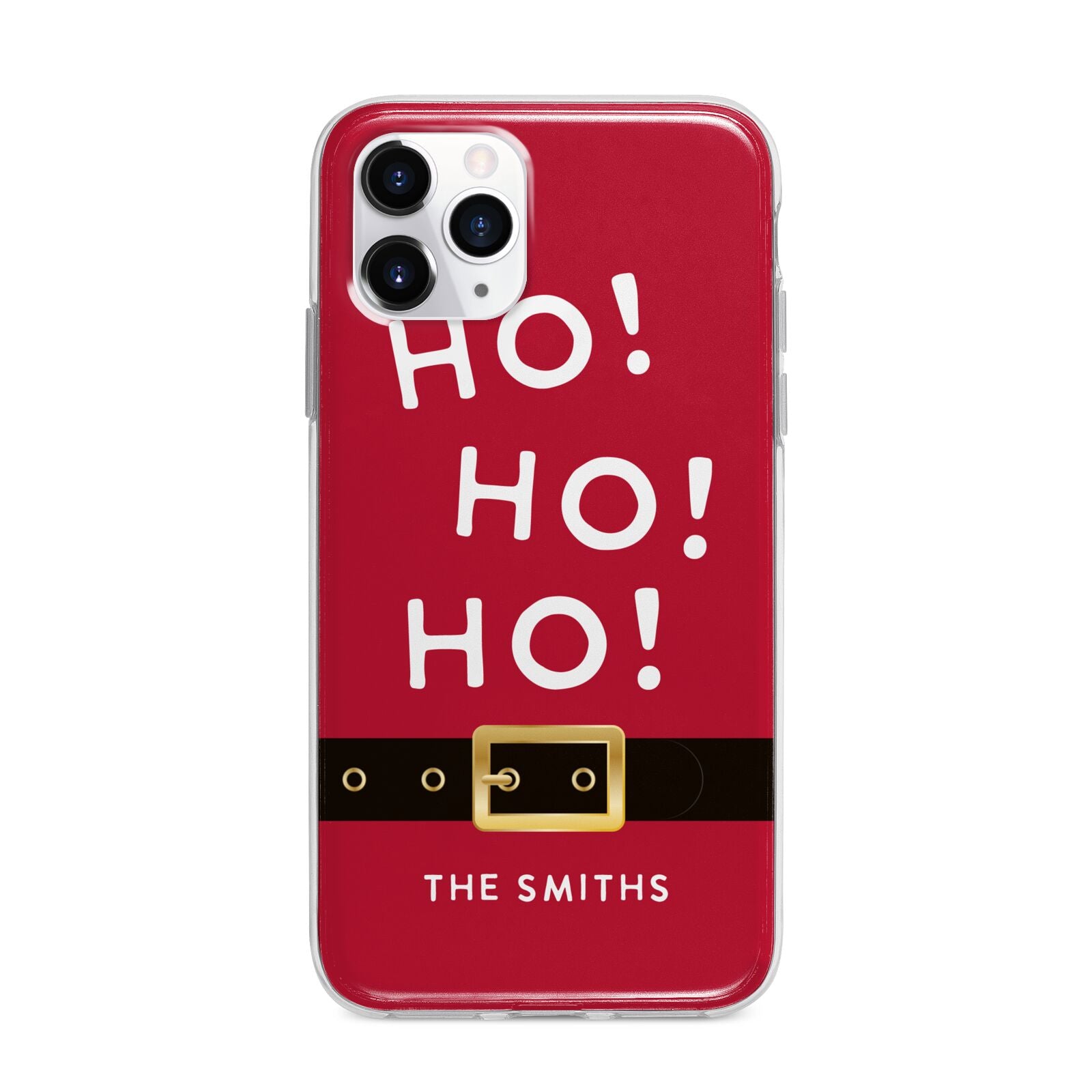 Santa Belt Personalised Apple iPhone 11 Pro Max in Silver with Bumper Case