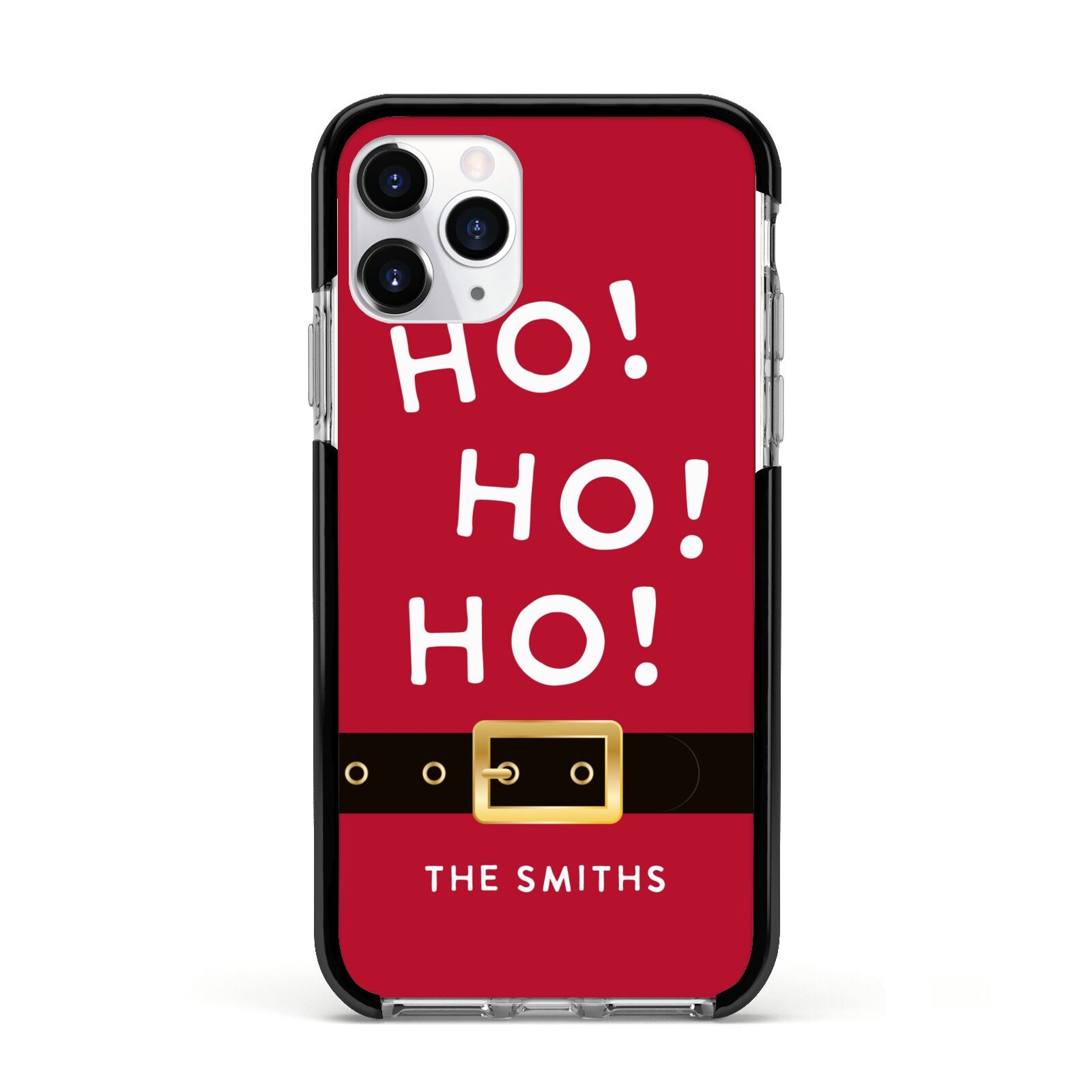 Santa Belt Personalised Apple iPhone 11 Pro in Silver with Black Impact Case