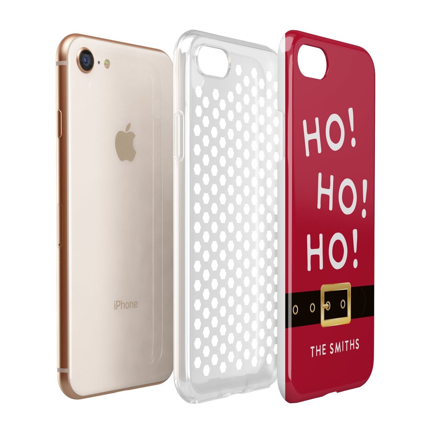 Santa Belt Personalised Apple iPhone 7 8 3D Tough Case Expanded View