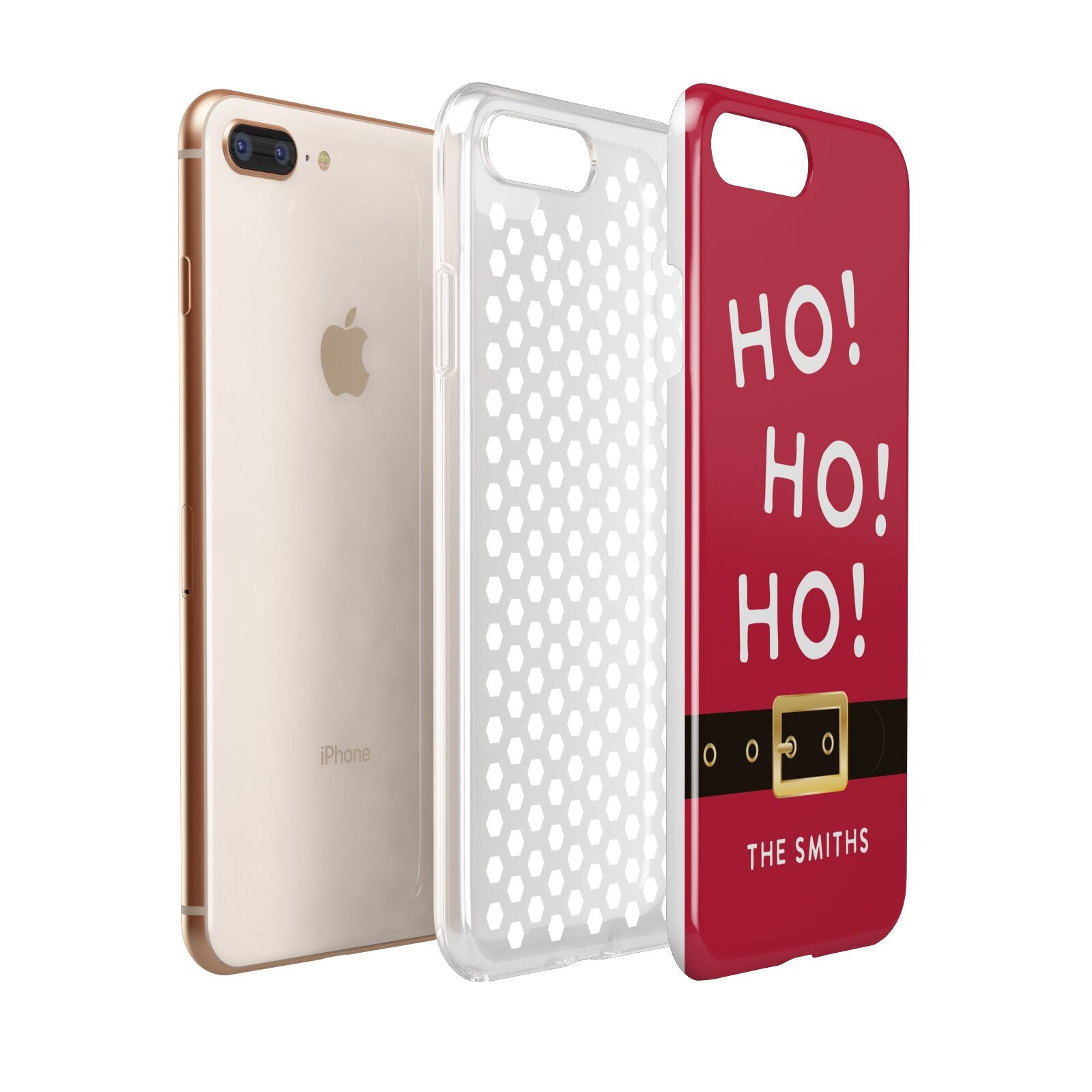 Santa Belt Personalised Apple iPhone 7 8 Plus 3D Tough Case Expanded View