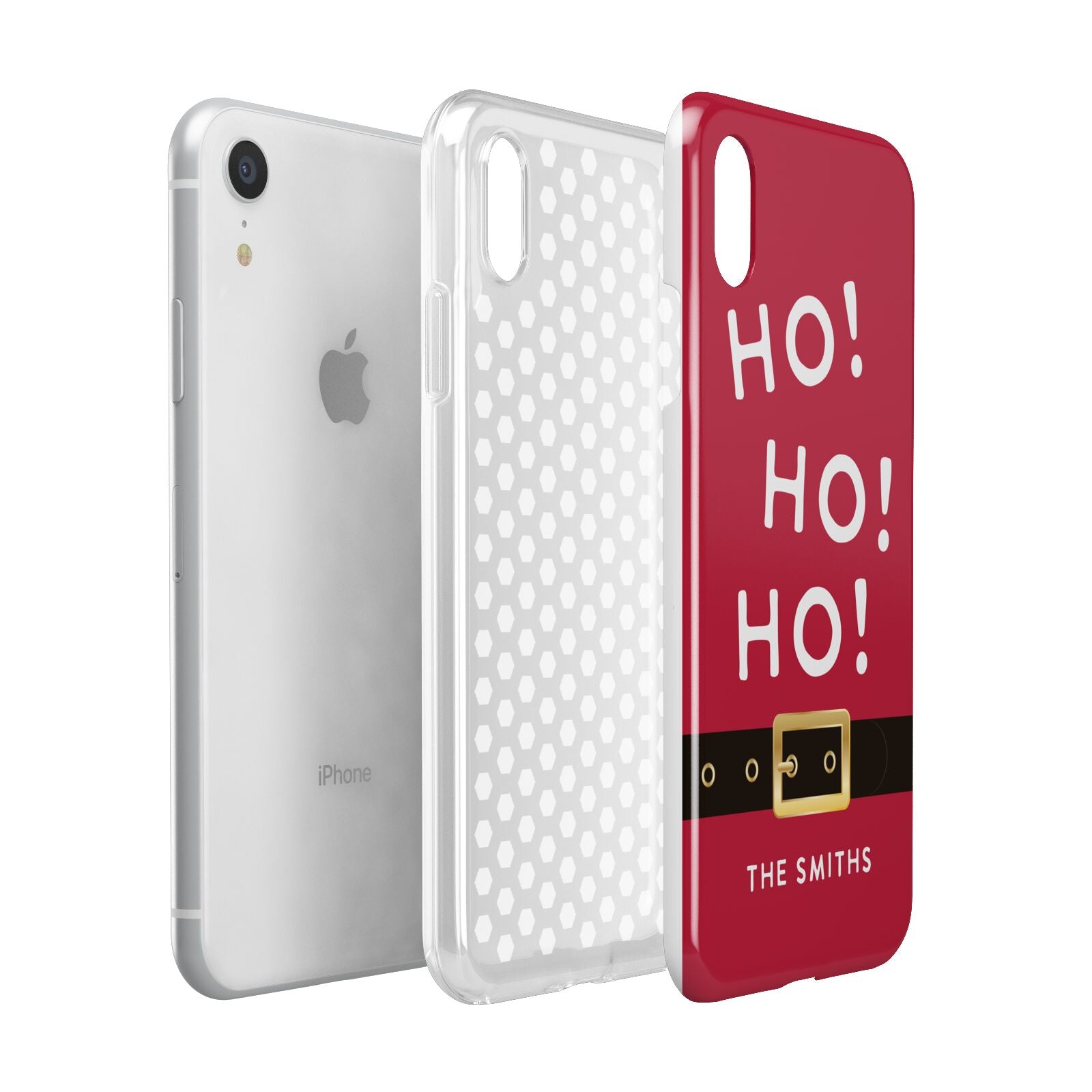 Santa Belt Personalised Apple iPhone XR White 3D Tough Case Expanded view