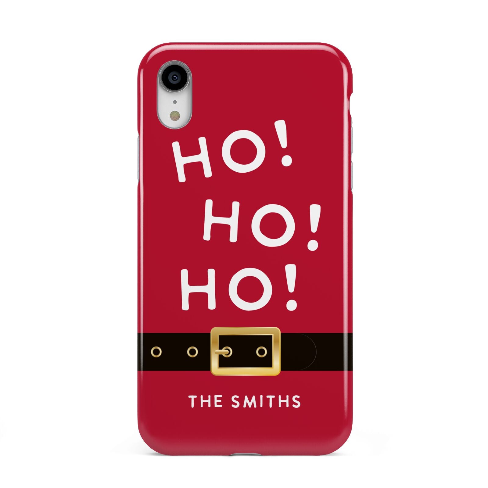 Santa Belt Personalised Apple iPhone XR White 3D Tough Case