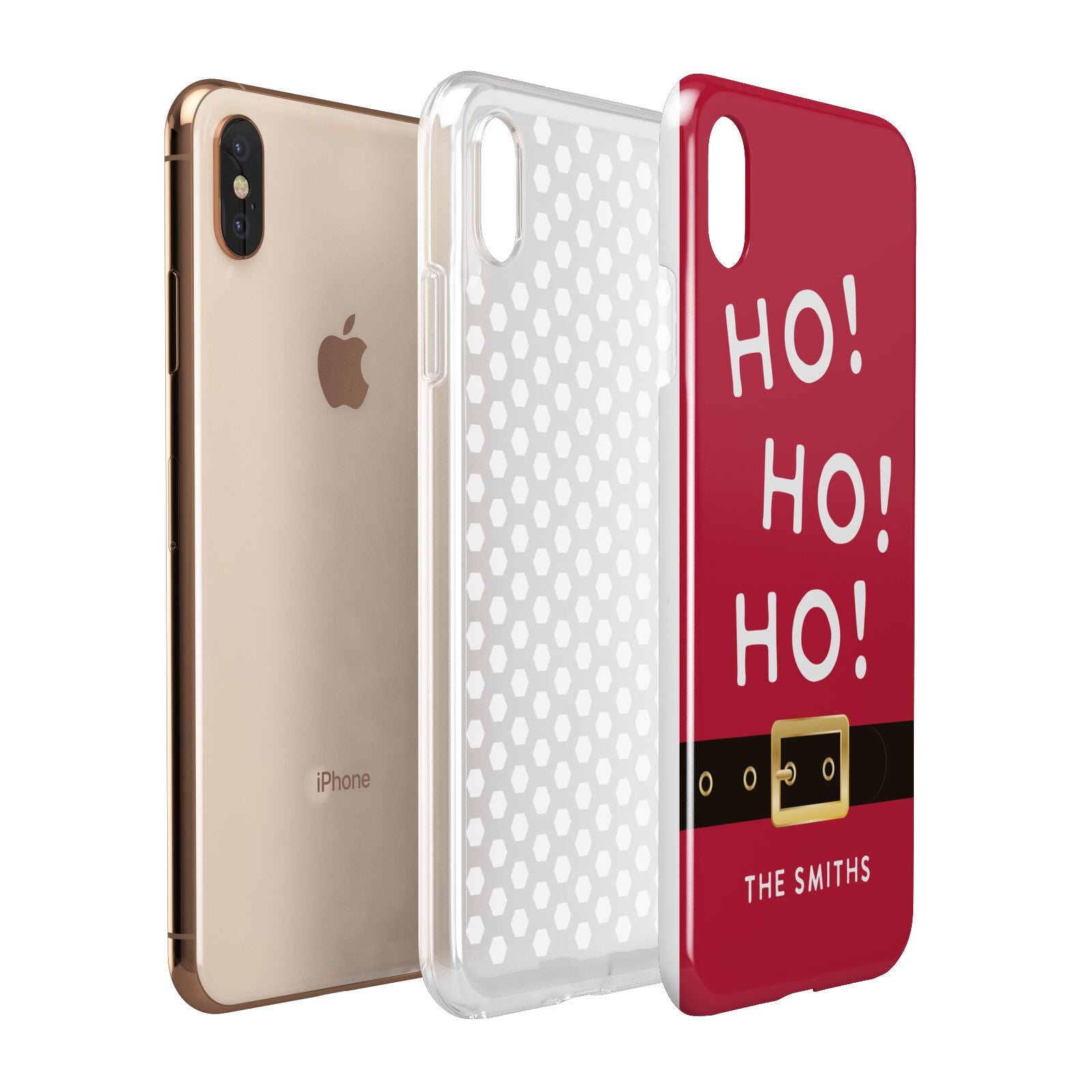 Santa Belt Personalised Apple iPhone Xs Max 3D Tough Case Expanded View