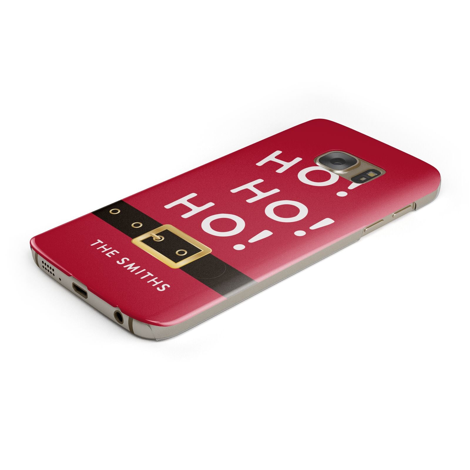 Santa Belt Personalised Protective Samsung Galaxy Case Angled Image