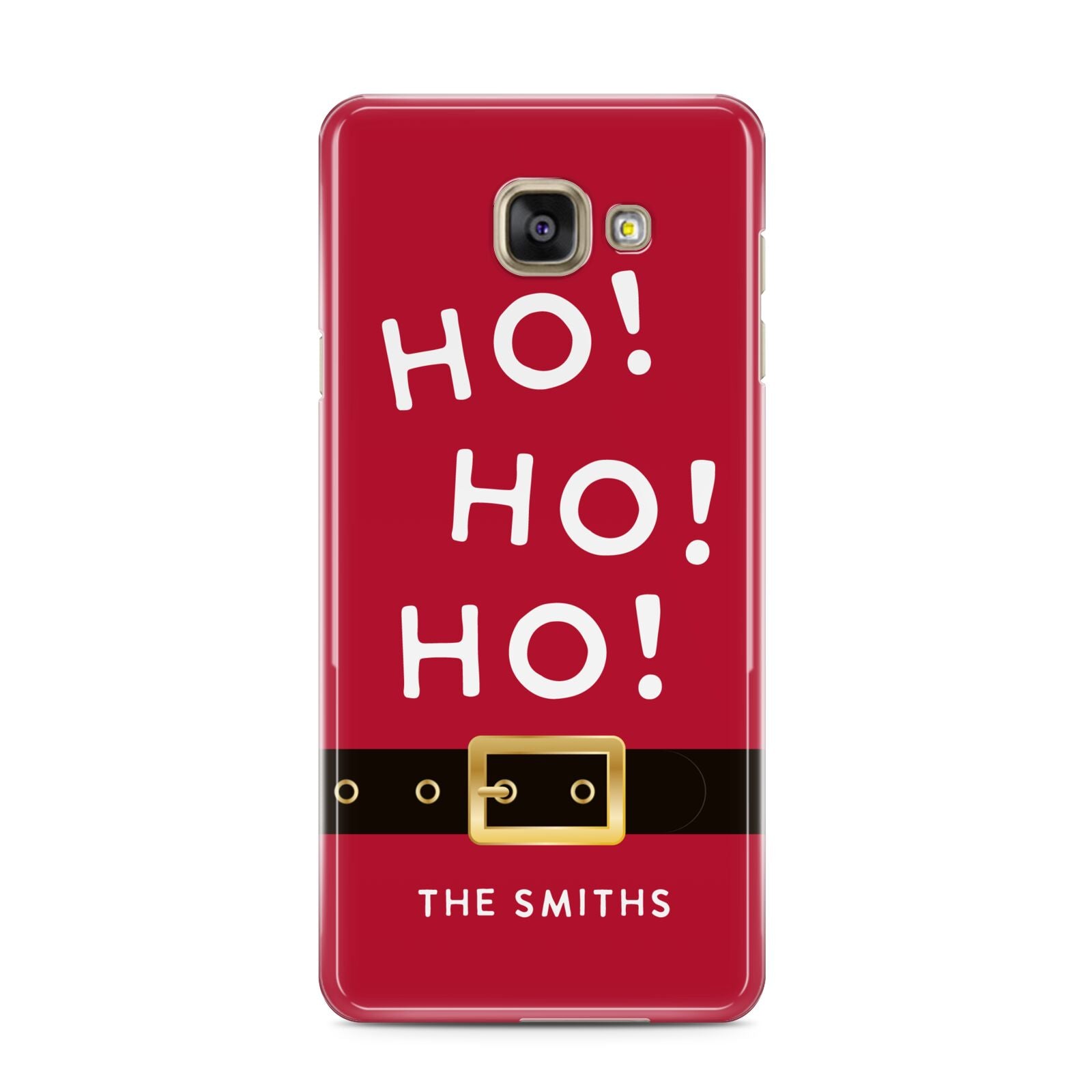 Santa Belt Personalised Samsung Galaxy A3 2016 Case on gold phone