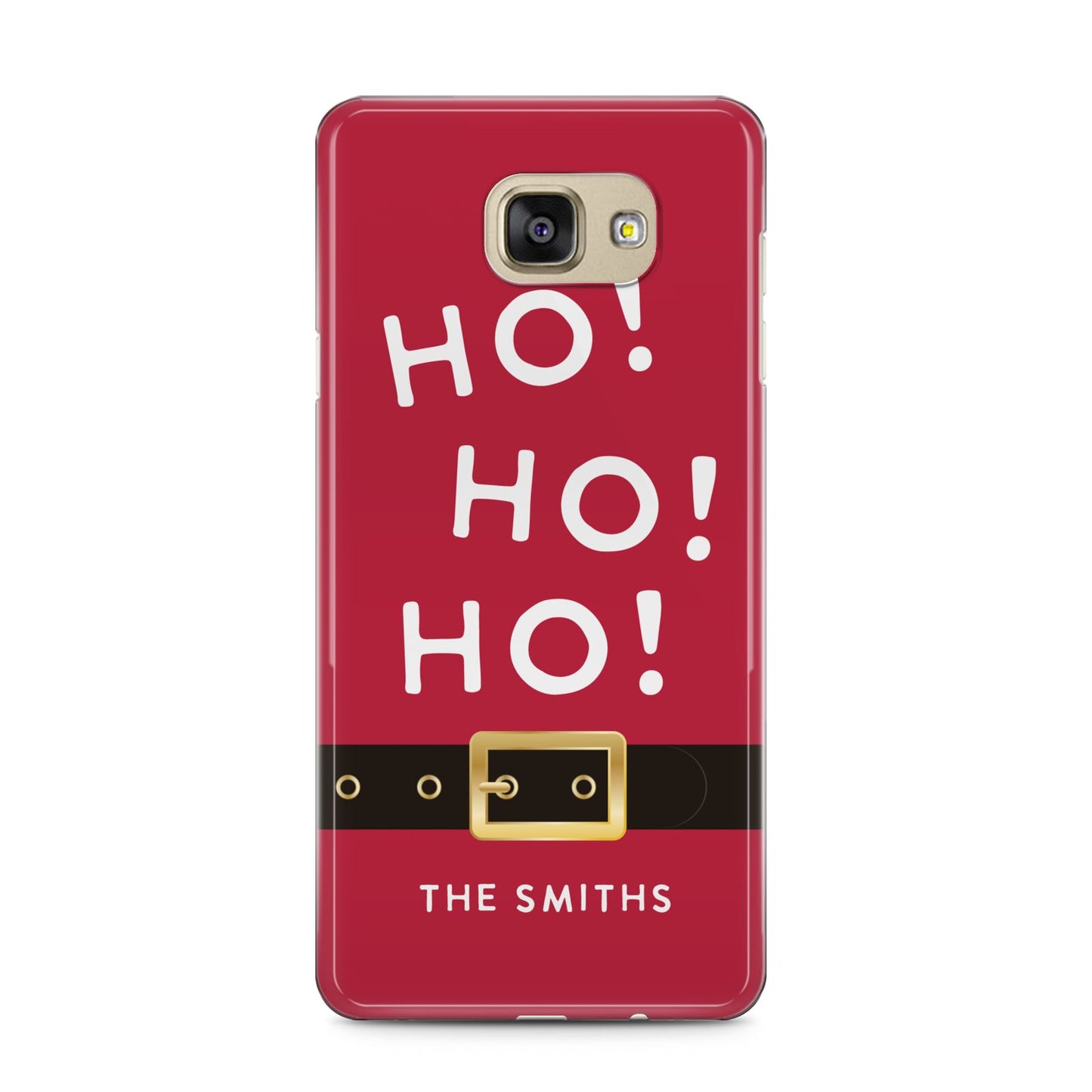 Santa Belt Personalised Samsung Galaxy A5 2016 Case on gold phone