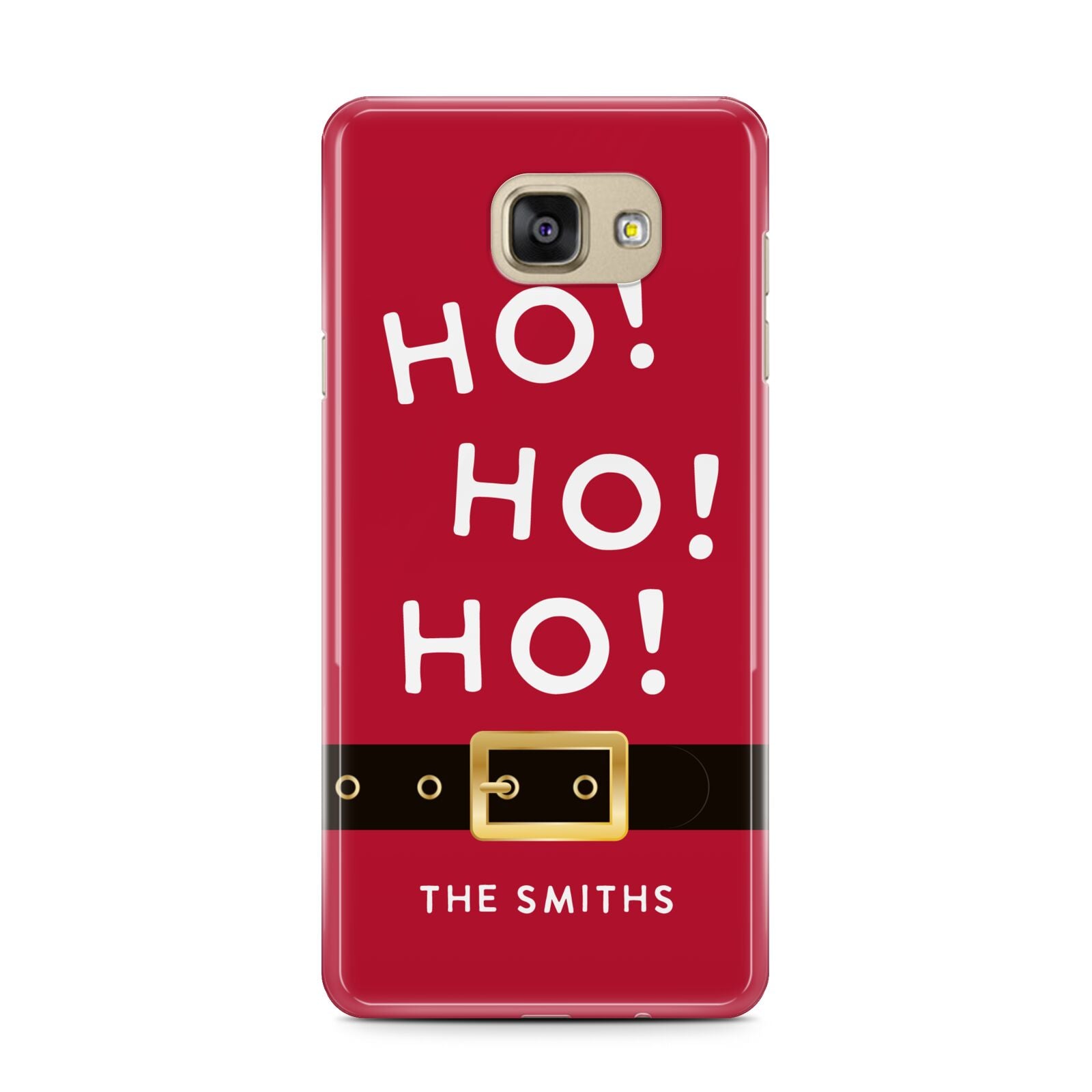 Santa Belt Personalised Samsung Galaxy A7 2016 Case on gold phone