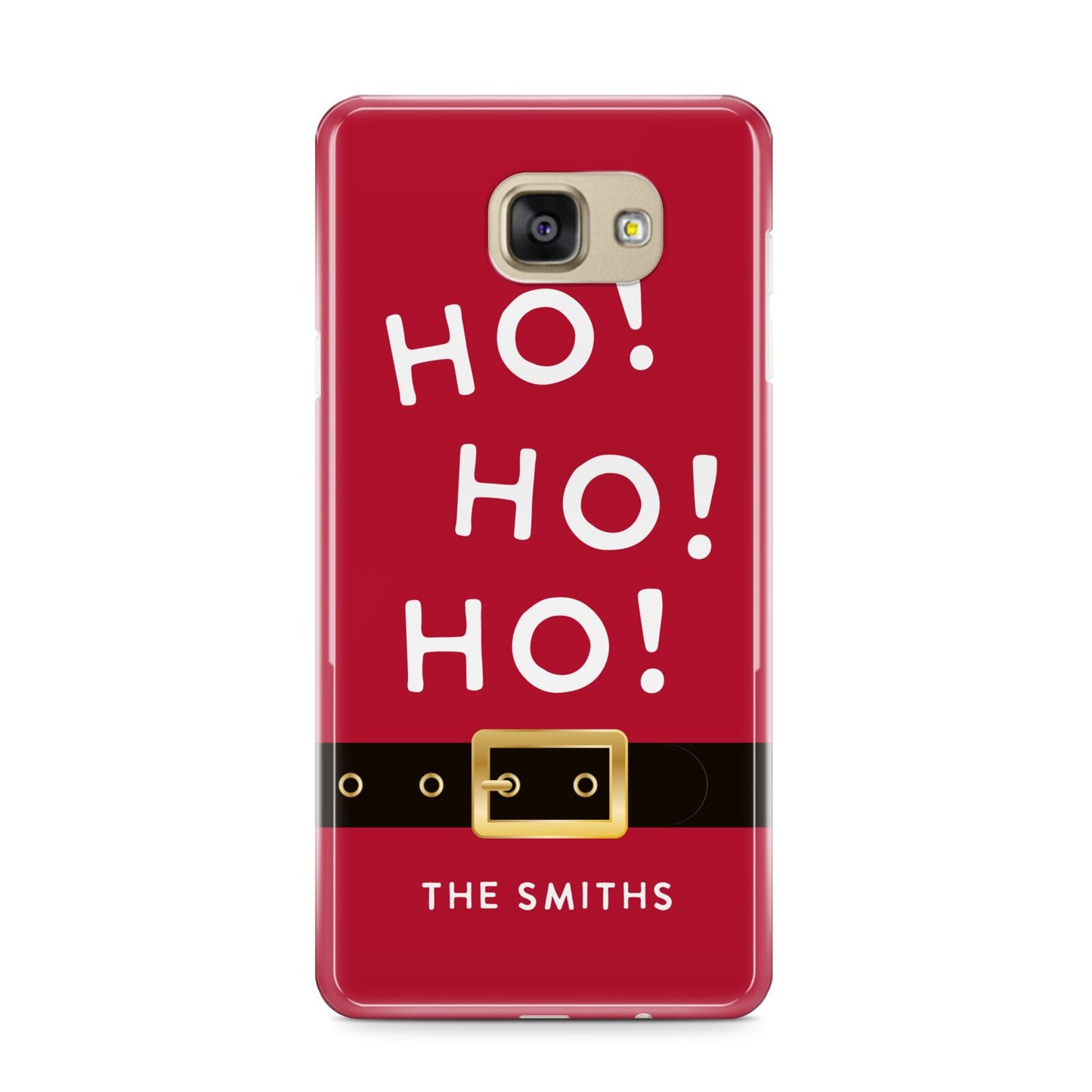 Santa Belt Personalised Samsung Galaxy A9 2016 Case on gold phone