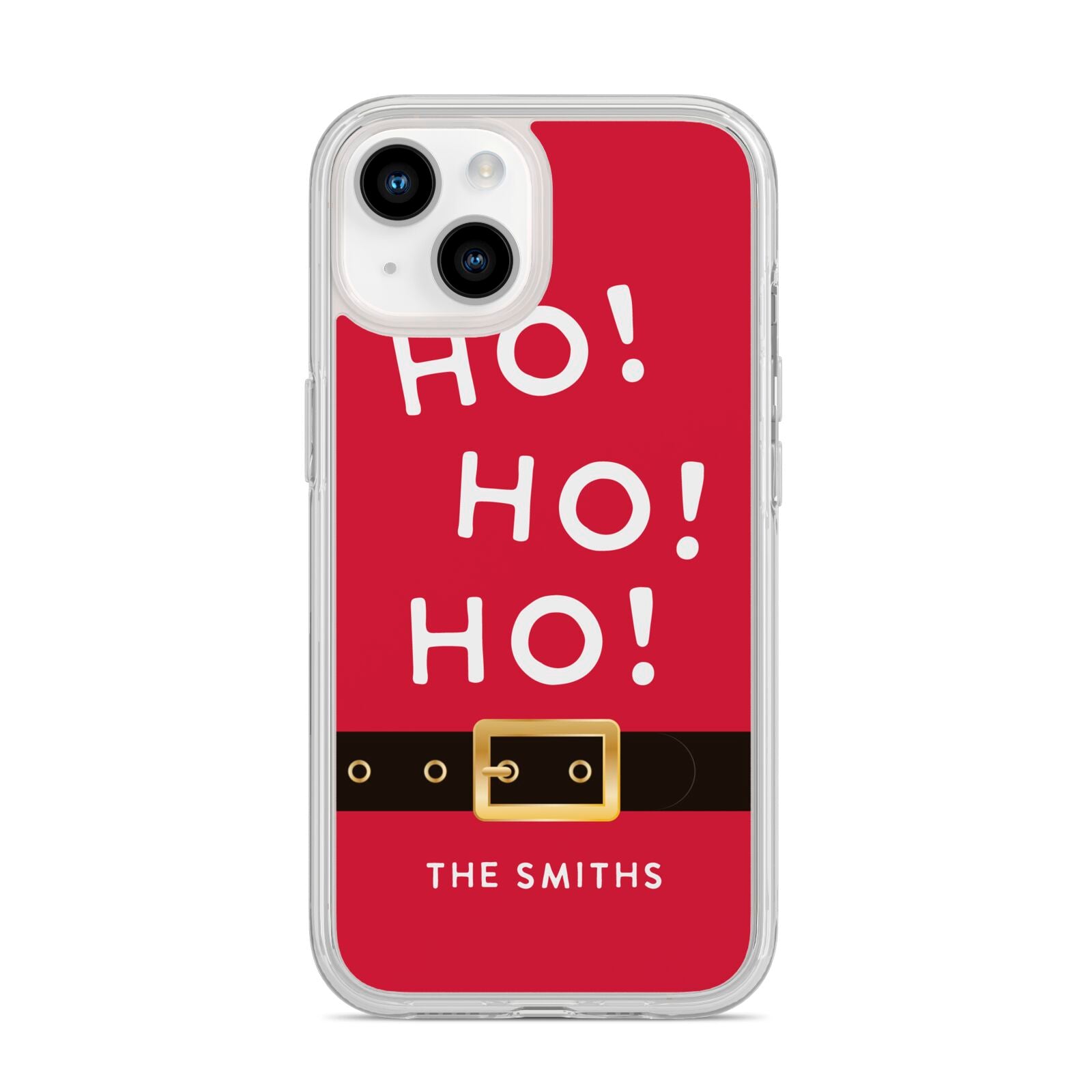 Santa Belt Personalised iPhone 14 Clear Tough Case Starlight