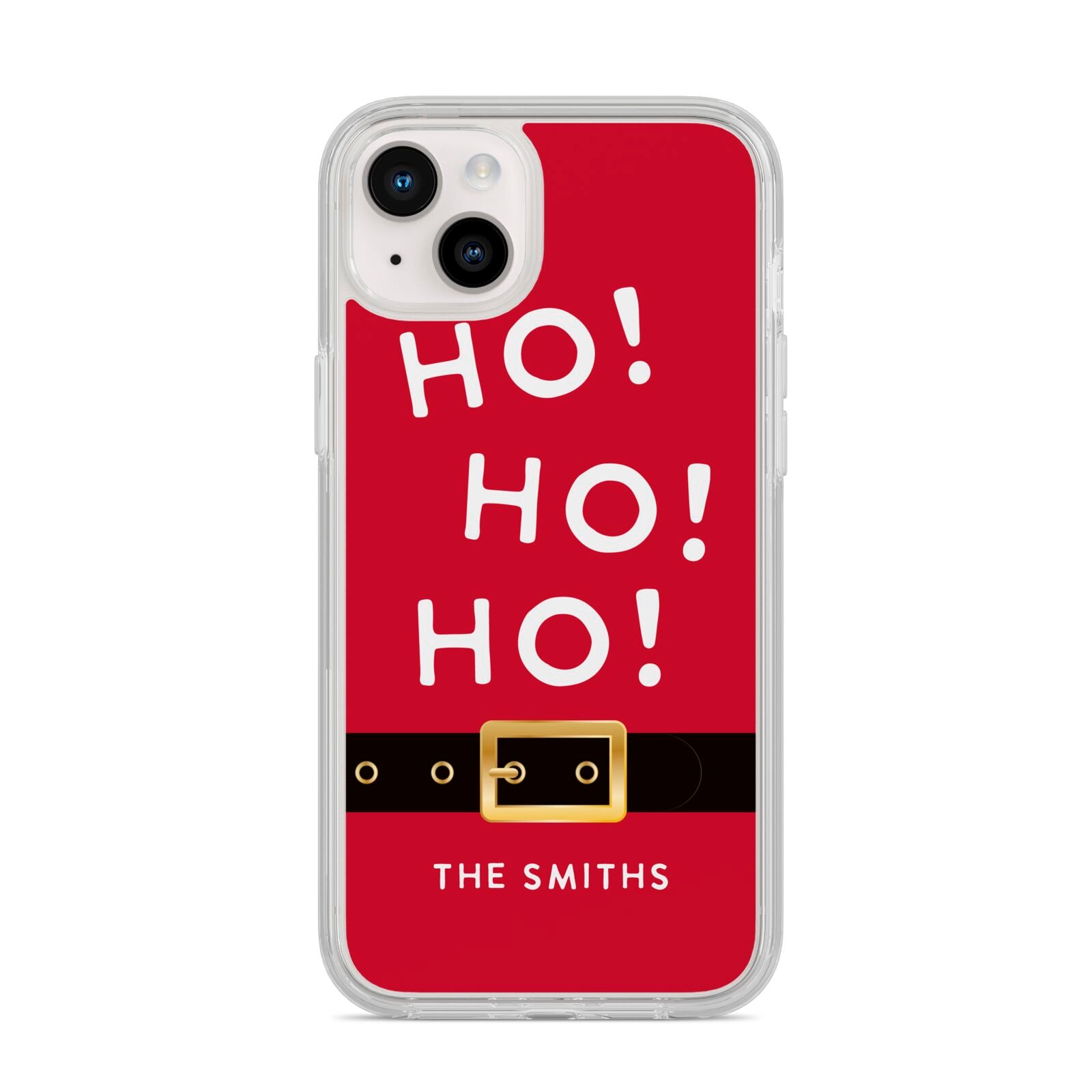 Santa Belt Personalised iPhone 14 Plus Clear Tough Case Starlight