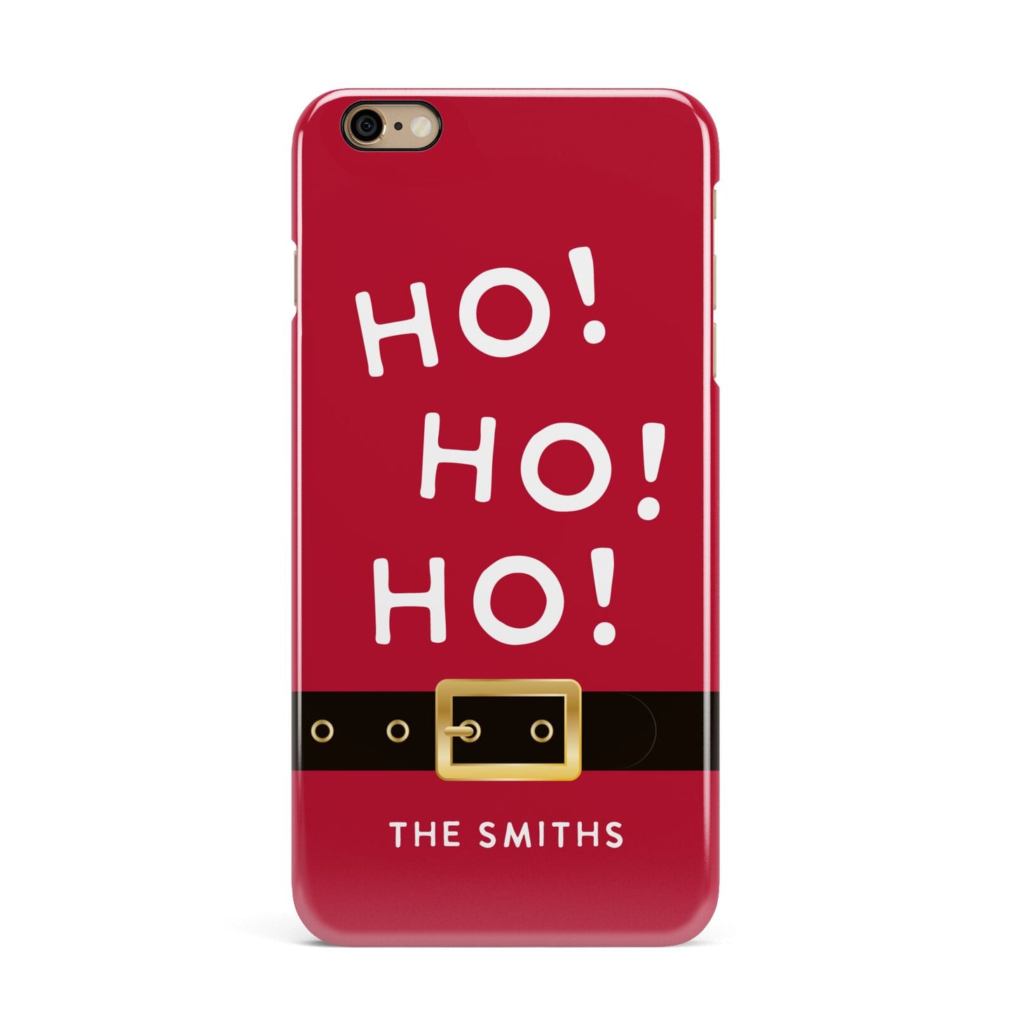 Santa Belt Personalised iPhone 6 Plus 3D Snap Case on Gold Phone