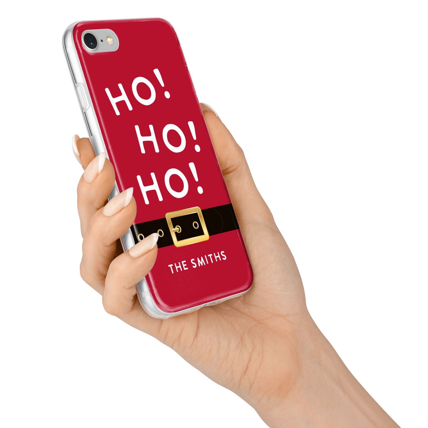 Santa Belt Personalised iPhone 7 Bumper Case on Silver iPhone Alternative Image