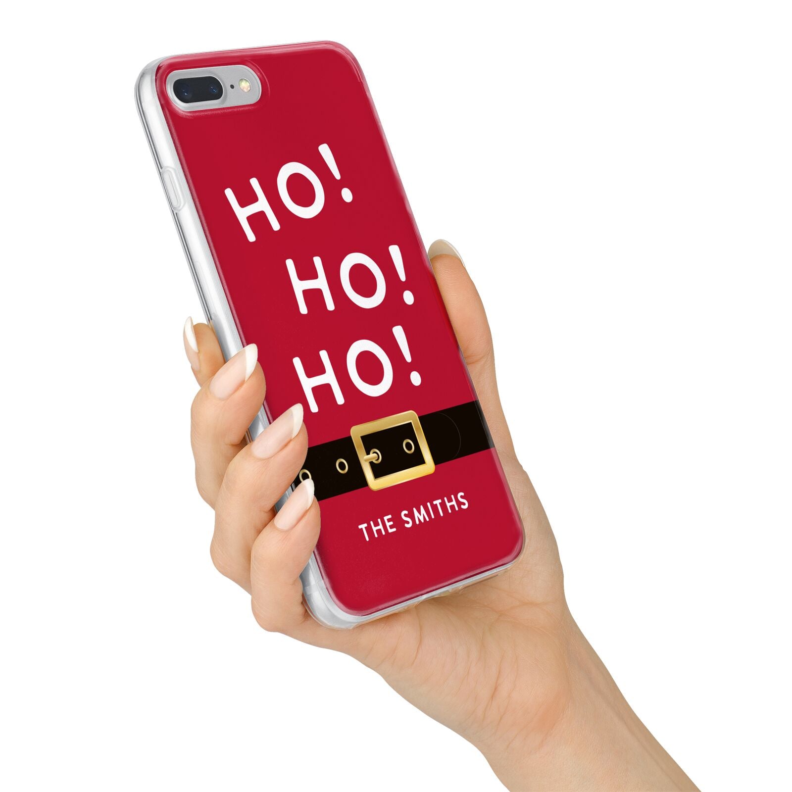 Santa Belt Personalised iPhone 7 Plus Bumper Case on Silver iPhone Alternative Image