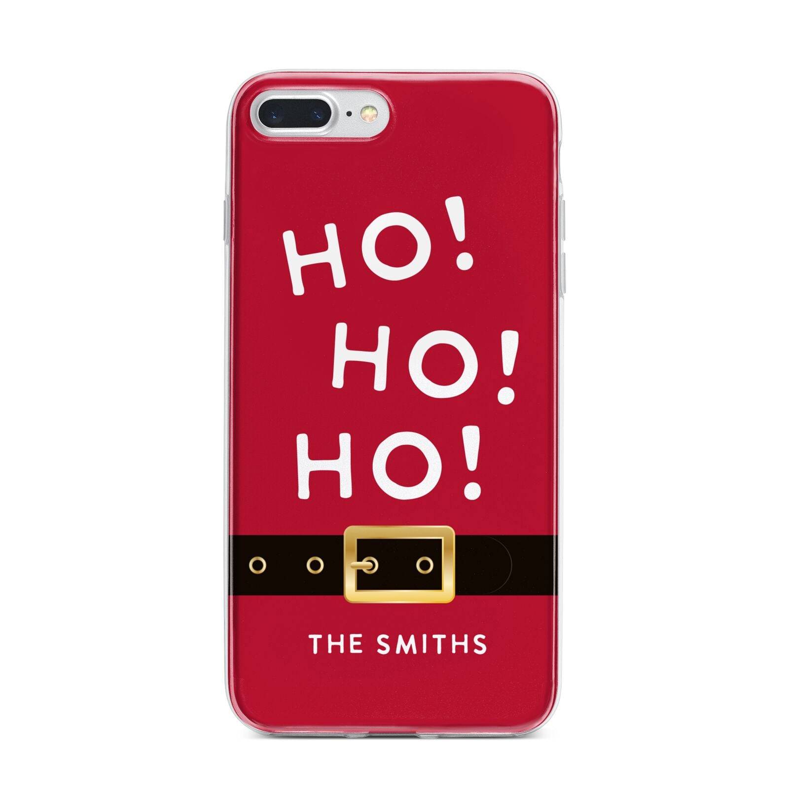 Santa Belt Personalised iPhone 7 Plus Bumper Case on Silver iPhone