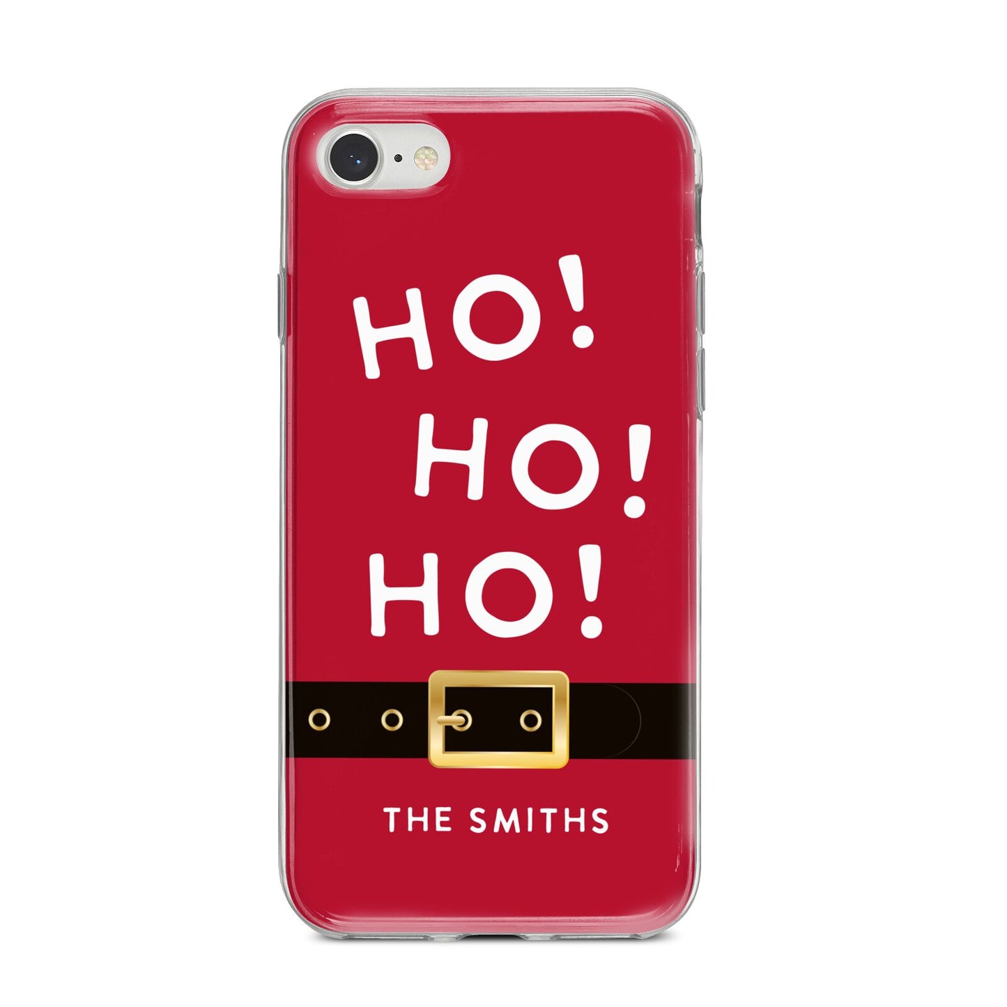 Santa Belt Personalised iPhone 8 Bumper Case on Silver iPhone