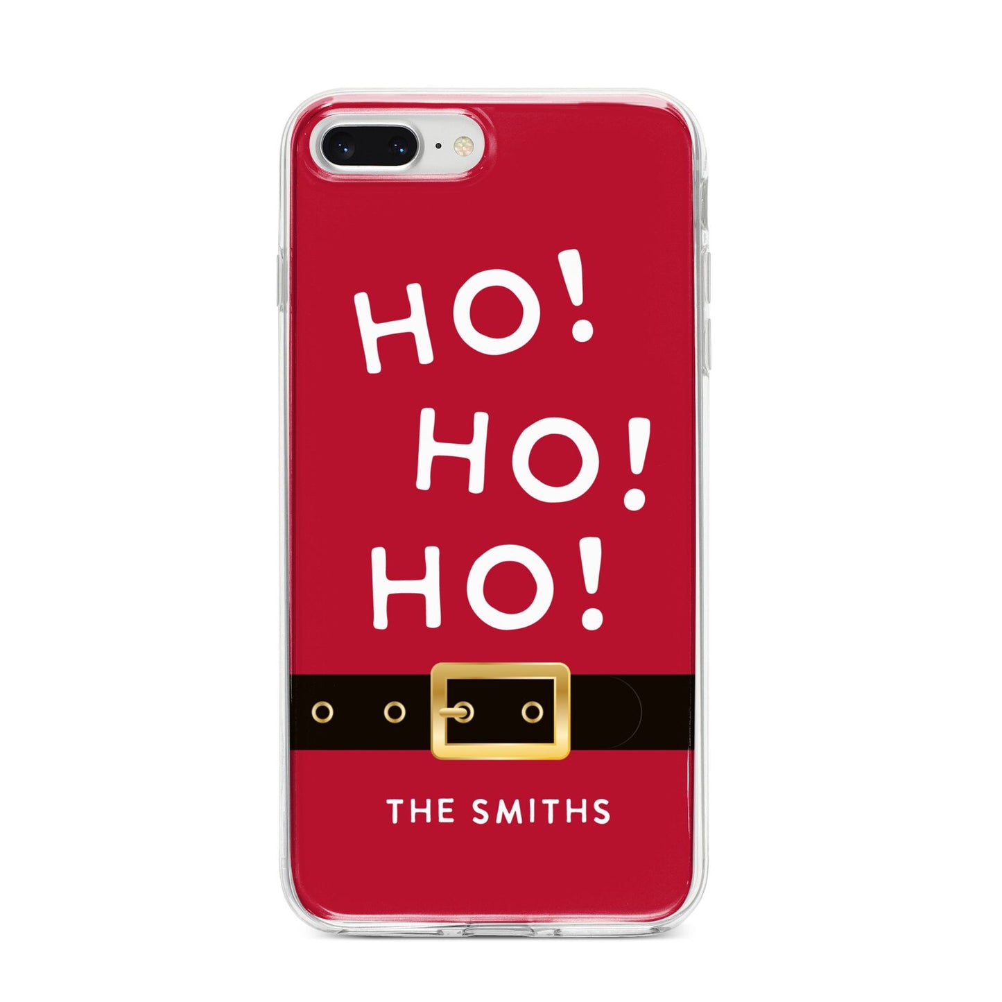 Santa Belt Personalised iPhone 8 Plus Bumper Case on Silver iPhone