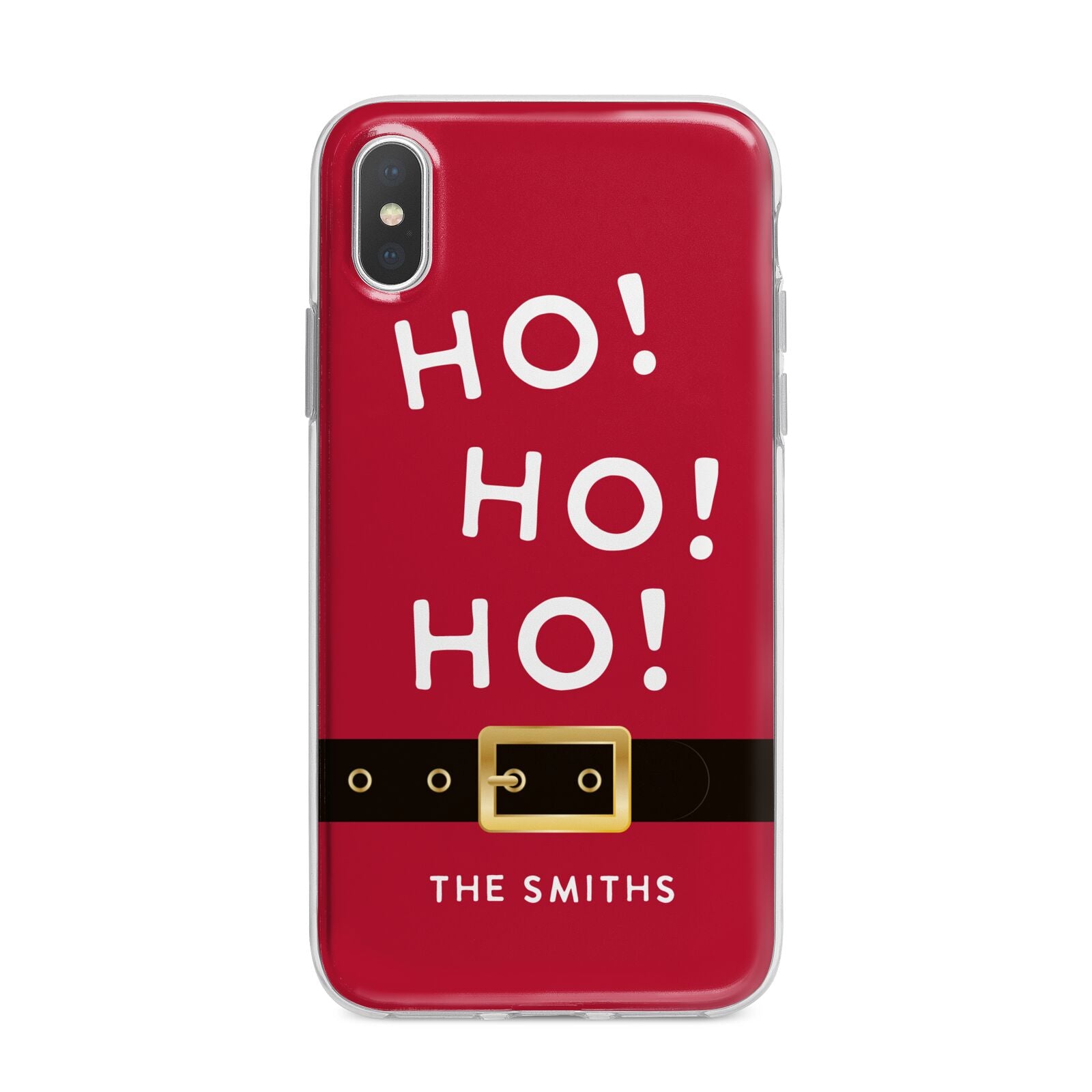 Santa Belt Personalised iPhone X Bumper Case on Silver iPhone Alternative Image 1