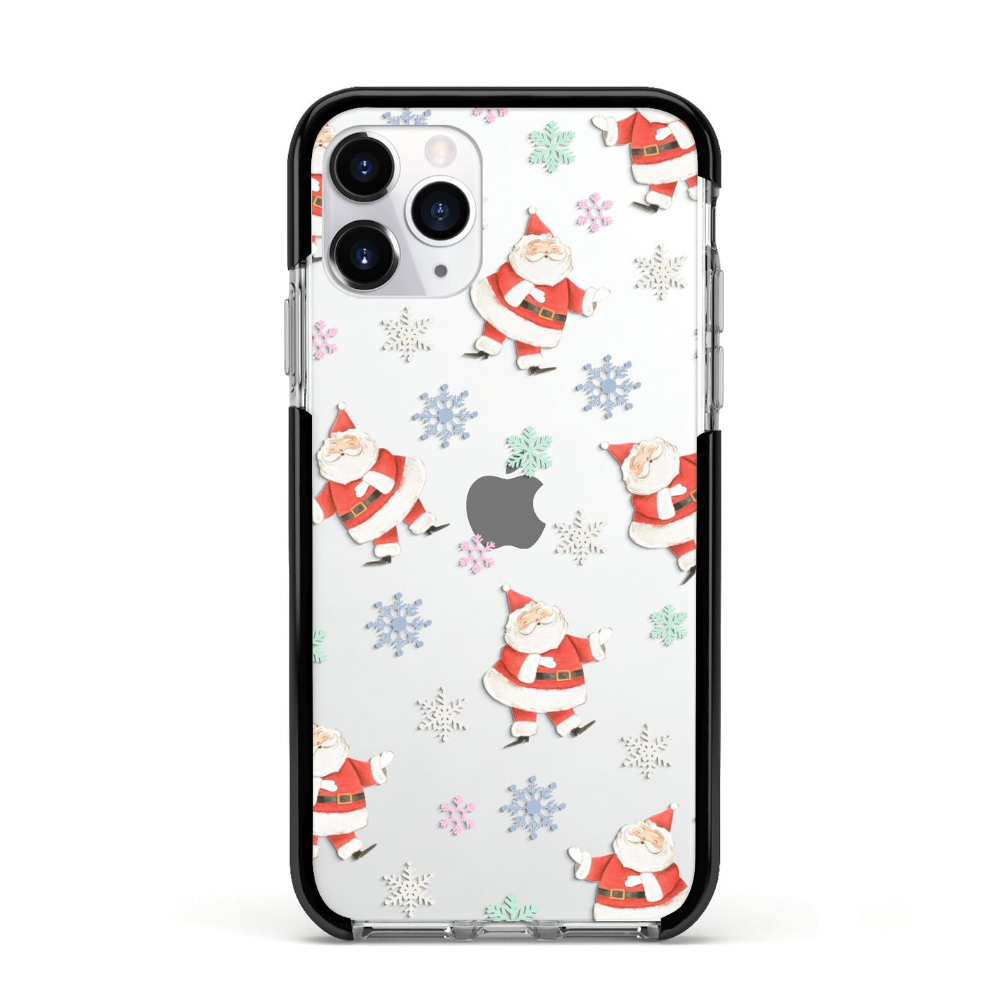 Santa Snowflake Apple iPhone 11 Pro in Silver with Black Impact Case