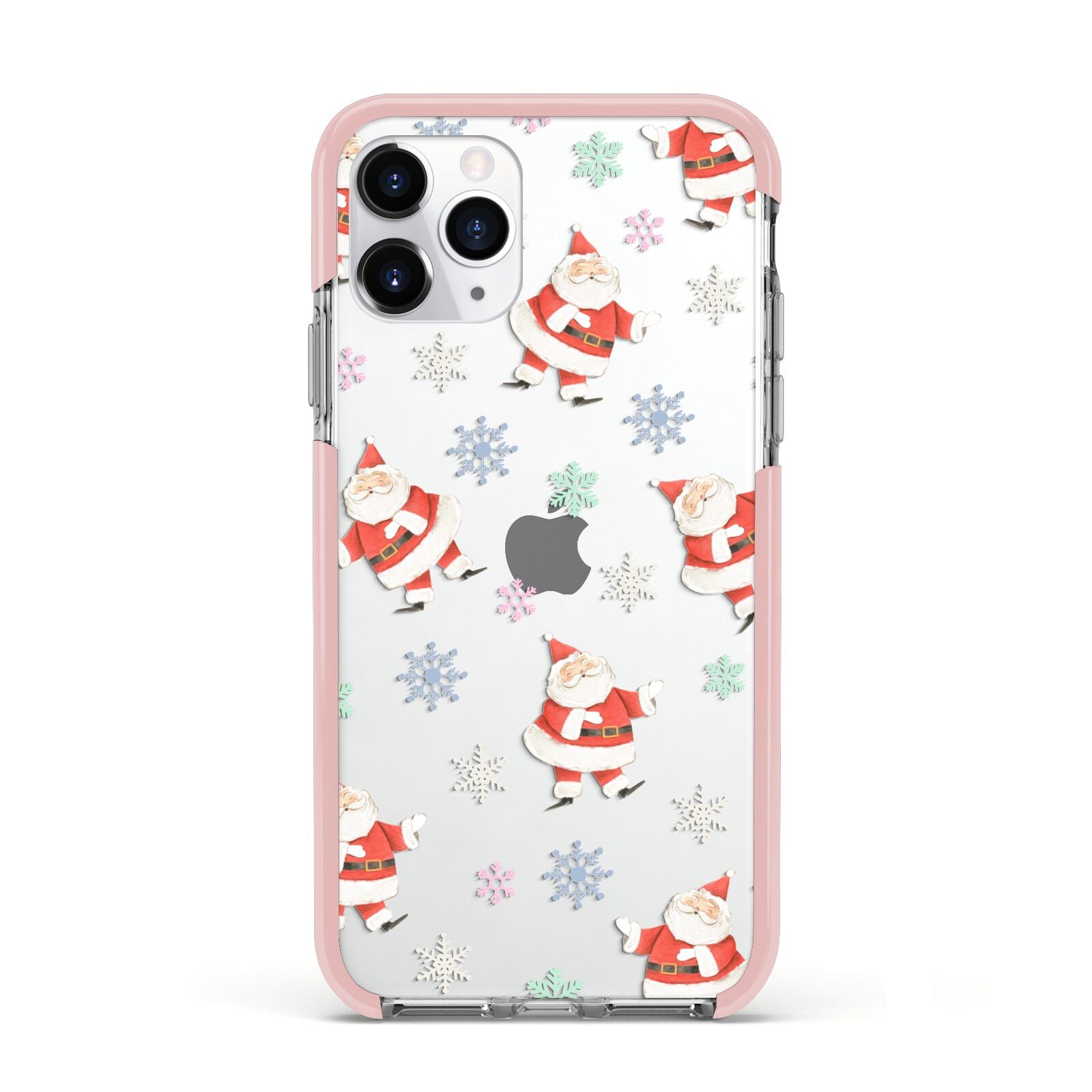 Santa Snowflake Apple iPhone 11 Pro in Silver with Pink Impact Case