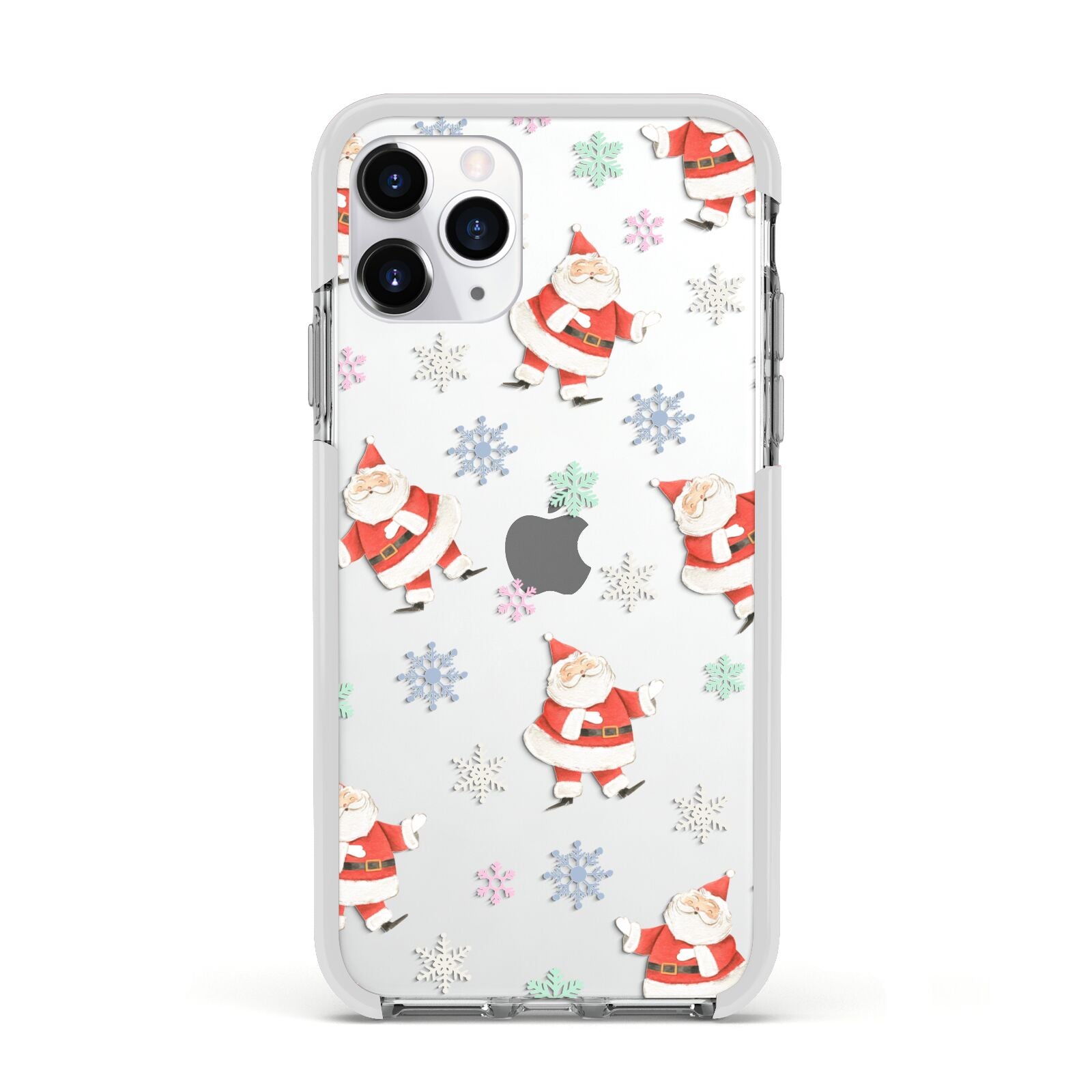 Santa Snowflake Apple iPhone 11 Pro in Silver with White Impact Case