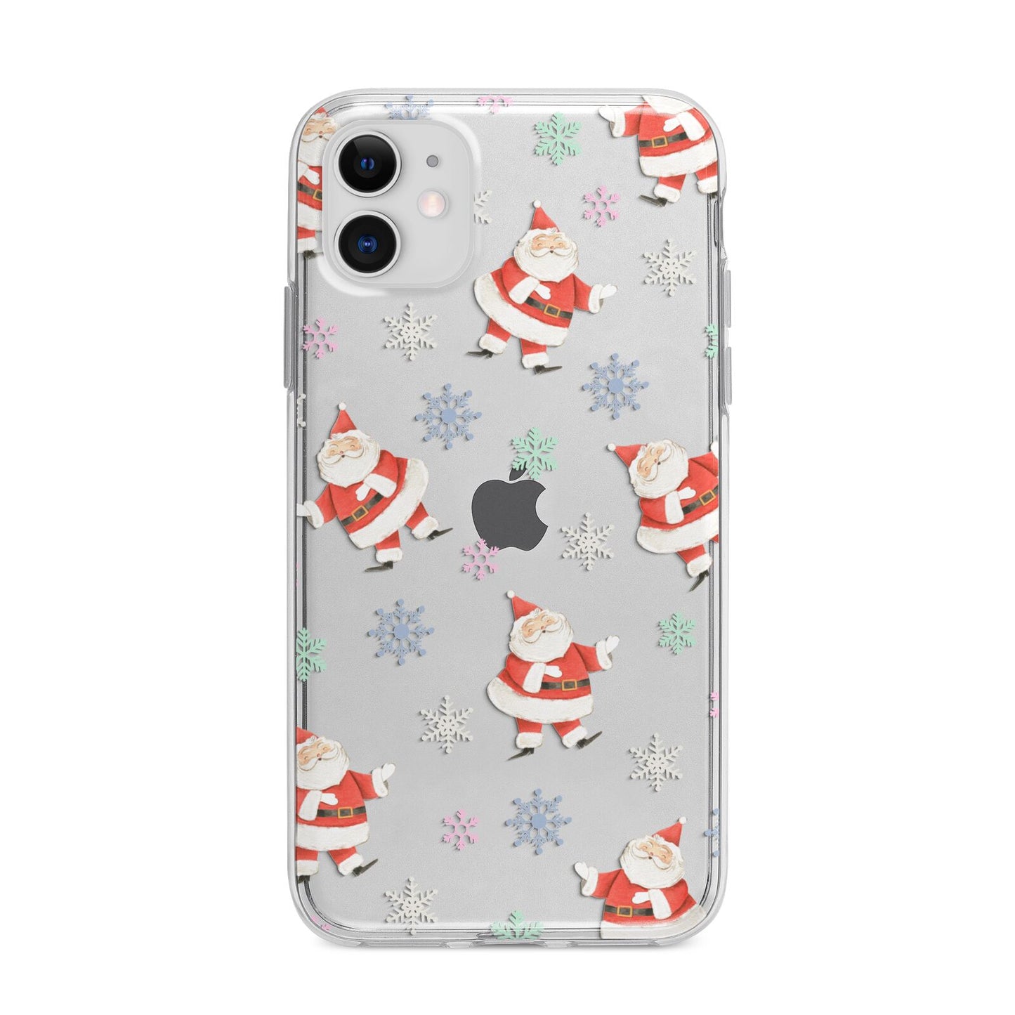 Santa Snowflake Apple iPhone 11 in White with Bumper Case