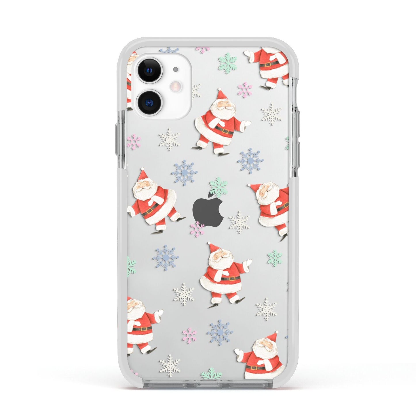 Santa Snowflake Apple iPhone 11 in White with White Impact Case