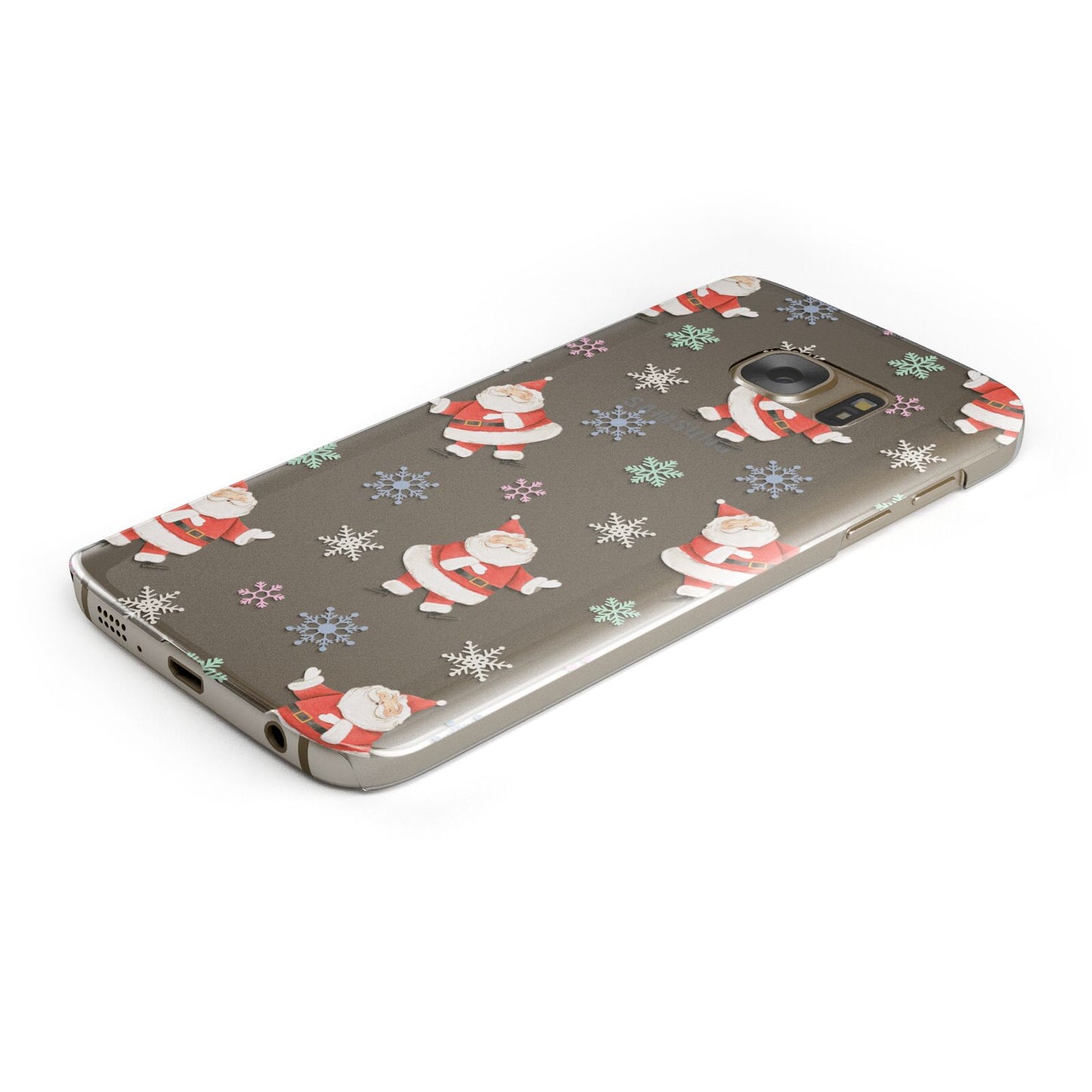 Santa Snowflake Protective Samsung Galaxy Case Angled Image