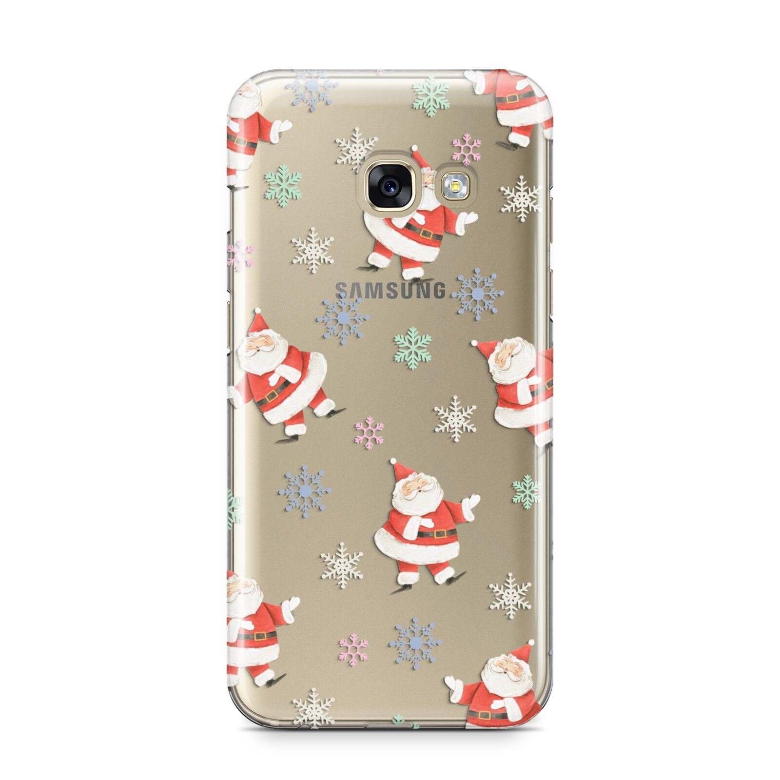 Santa Snowflake Samsung Galaxy A3 2017 Case on gold phone