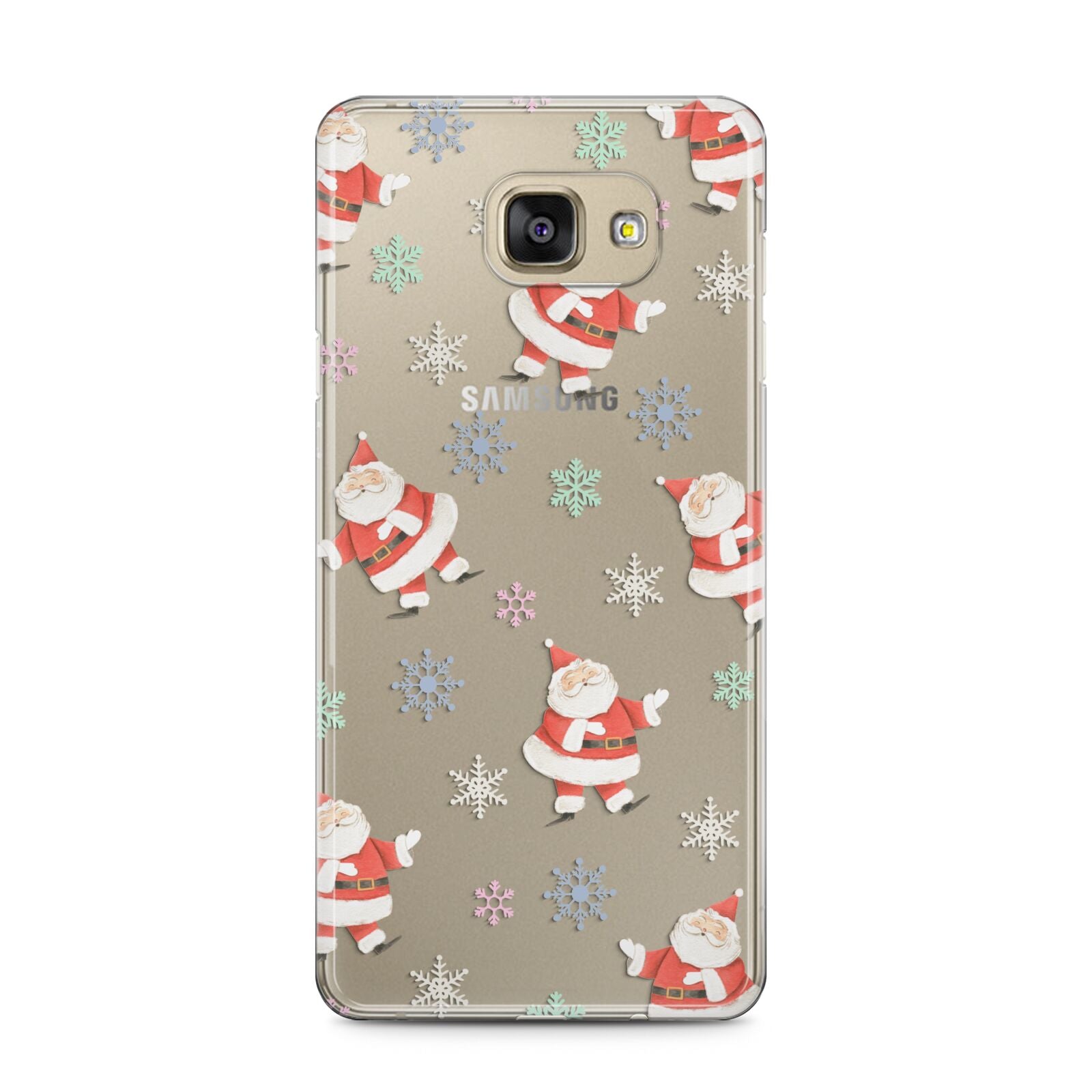 Santa Snowflake Samsung Galaxy A5 2016 Case on gold phone