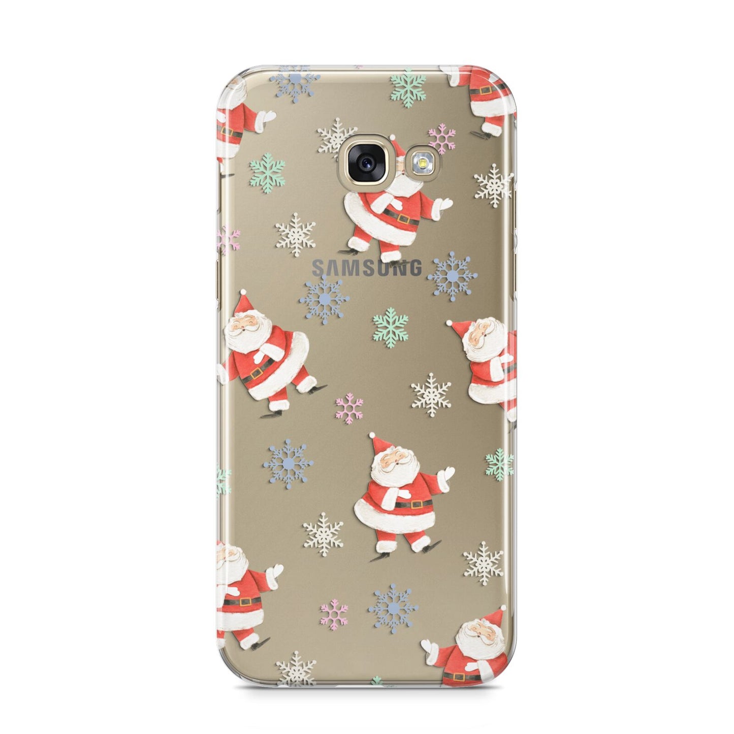 Santa Snowflake Samsung Galaxy A5 2017 Case on gold phone