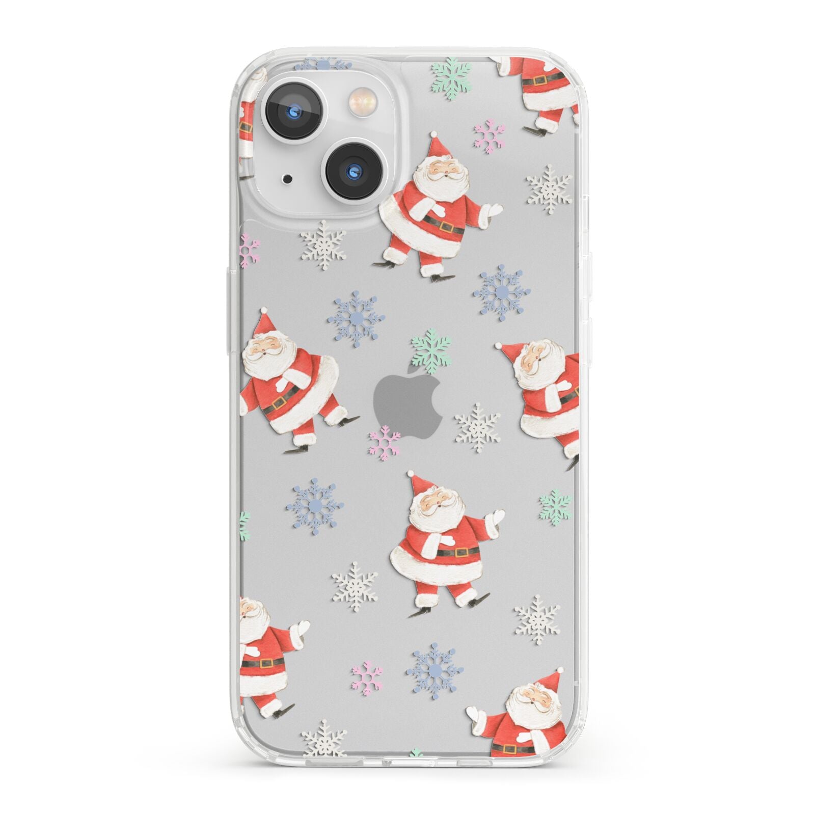 Santa Snowflake iPhone 13 Clear Bumper Case