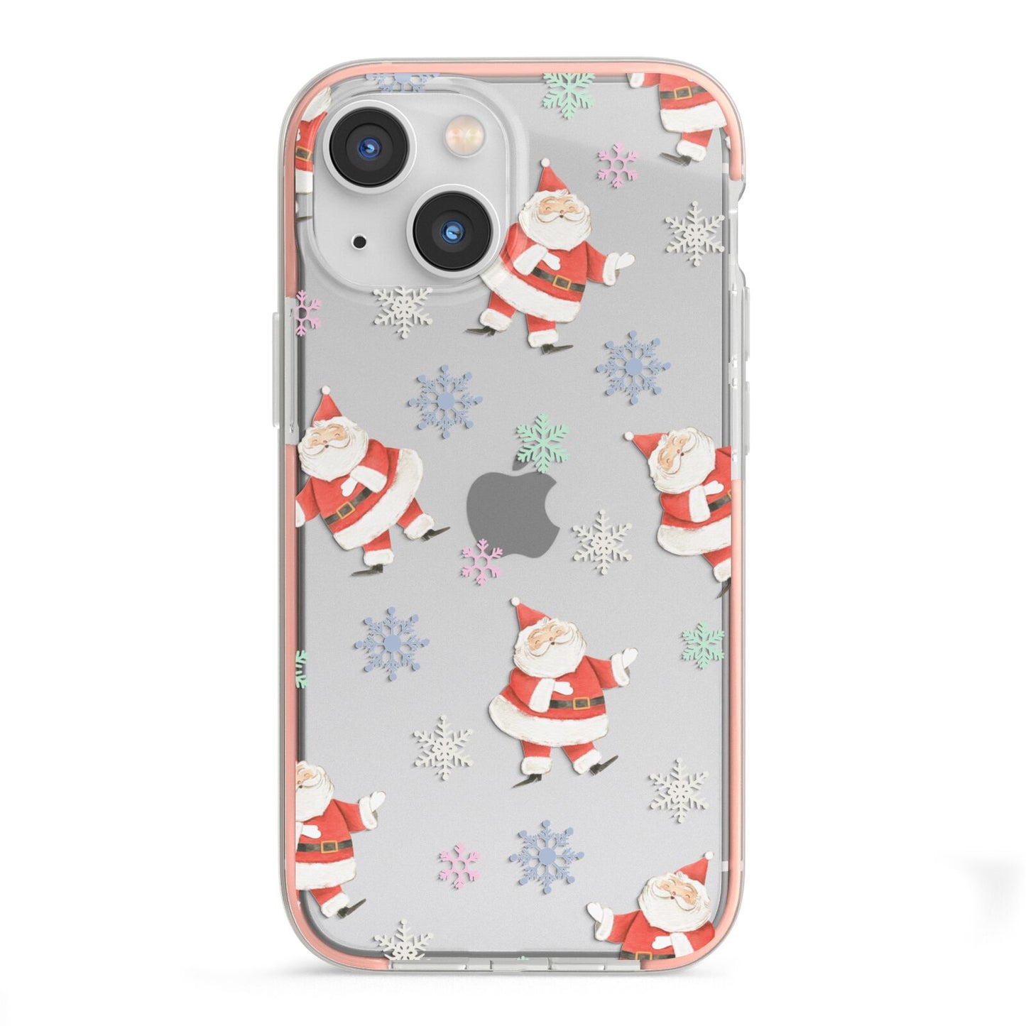 Santa Snowflake iPhone 13 Mini TPU Impact Case with Pink Edges