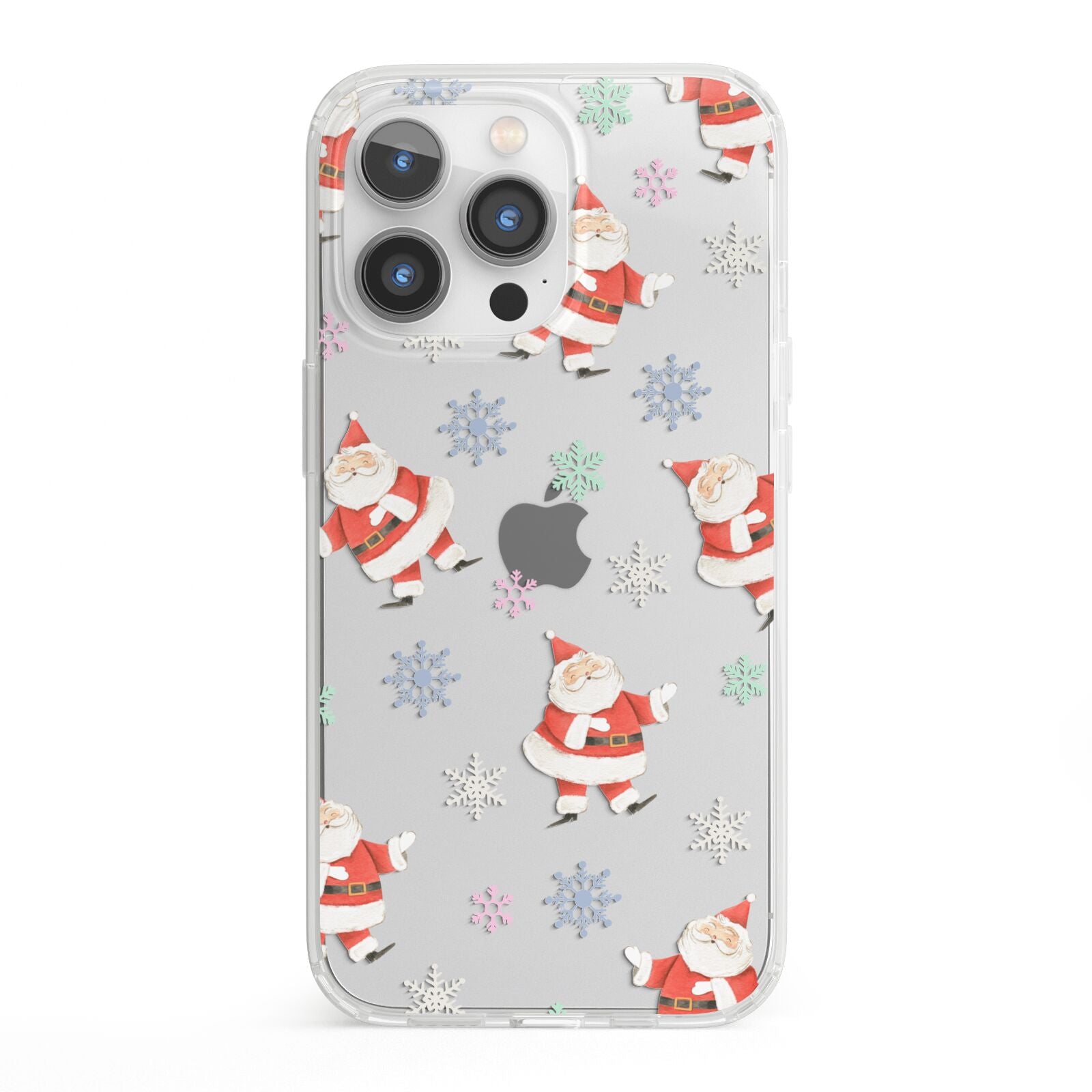 Santa Snowflake iPhone 13 Pro Clear Bumper Case