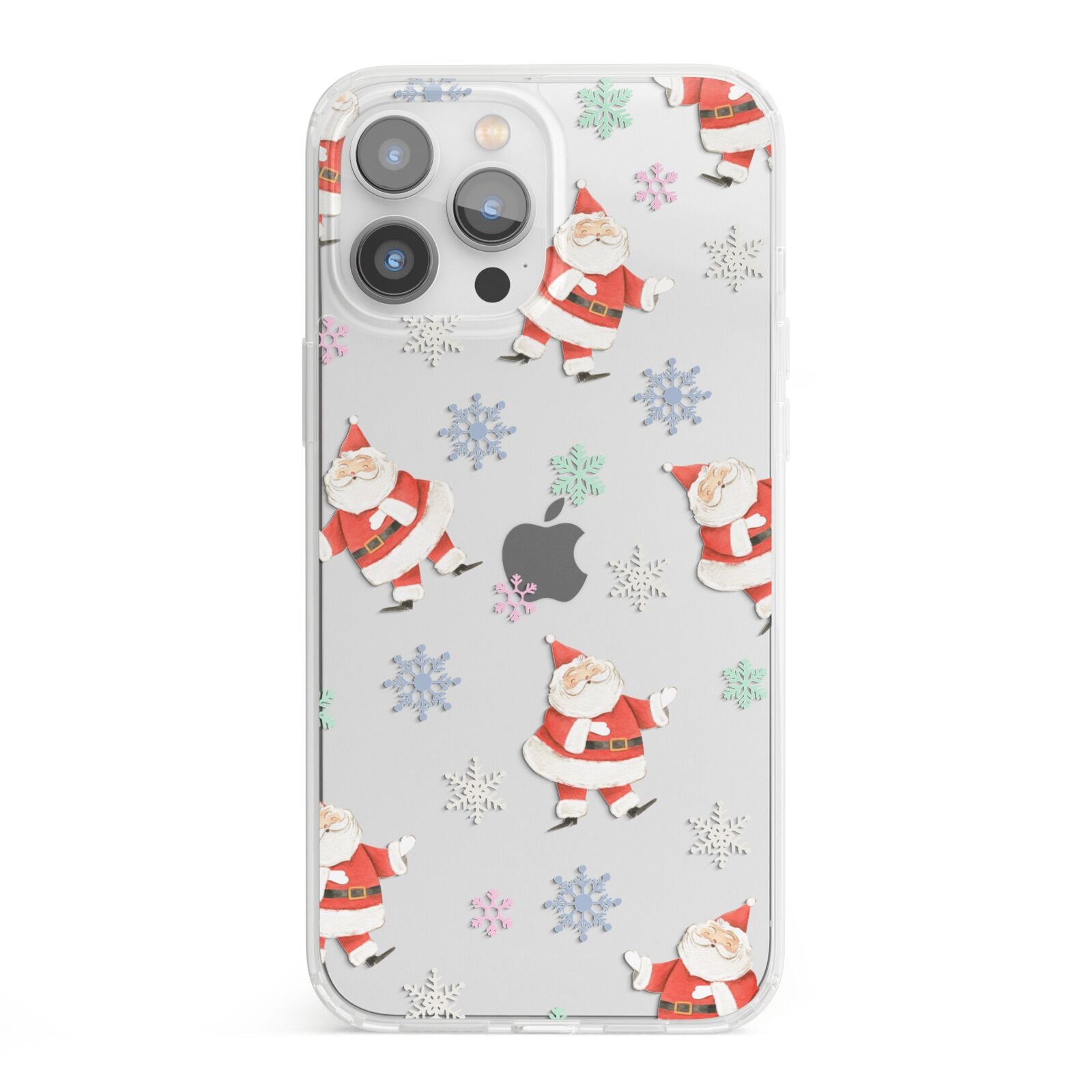 Santa Snowflake iPhone 13 Pro Max Clear Bumper Case