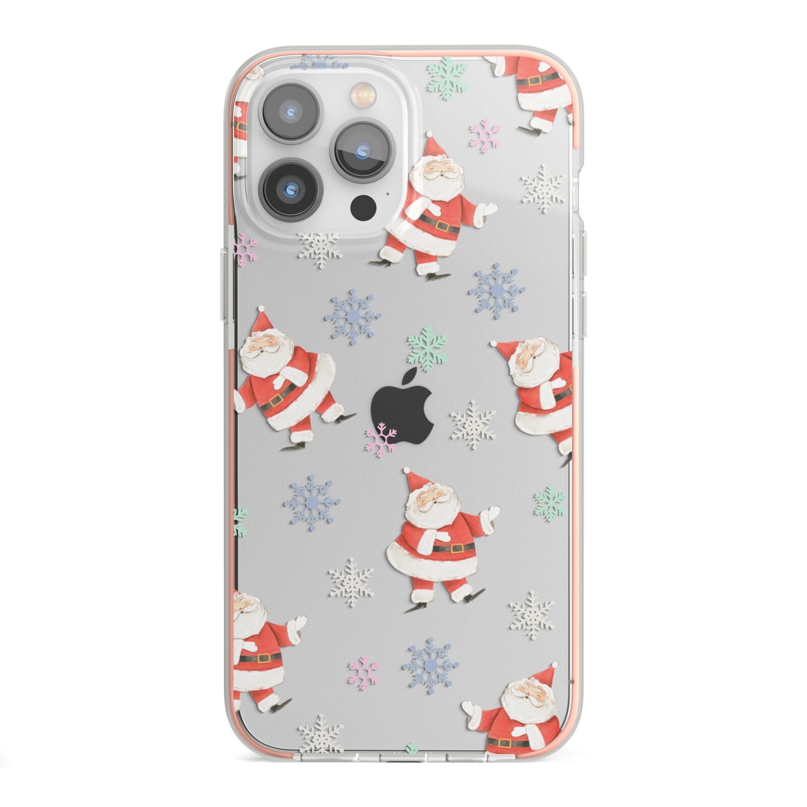 Santa Snowflake iPhone 13 Pro Max TPU Impact Case with Pink Edges