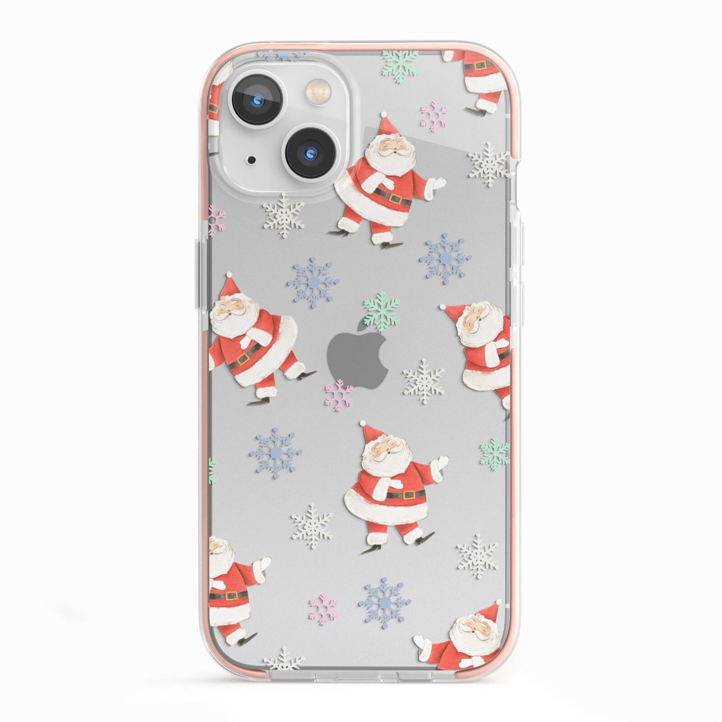 Santa Snowflake iPhone 13 TPU Impact Case with Pink Edges