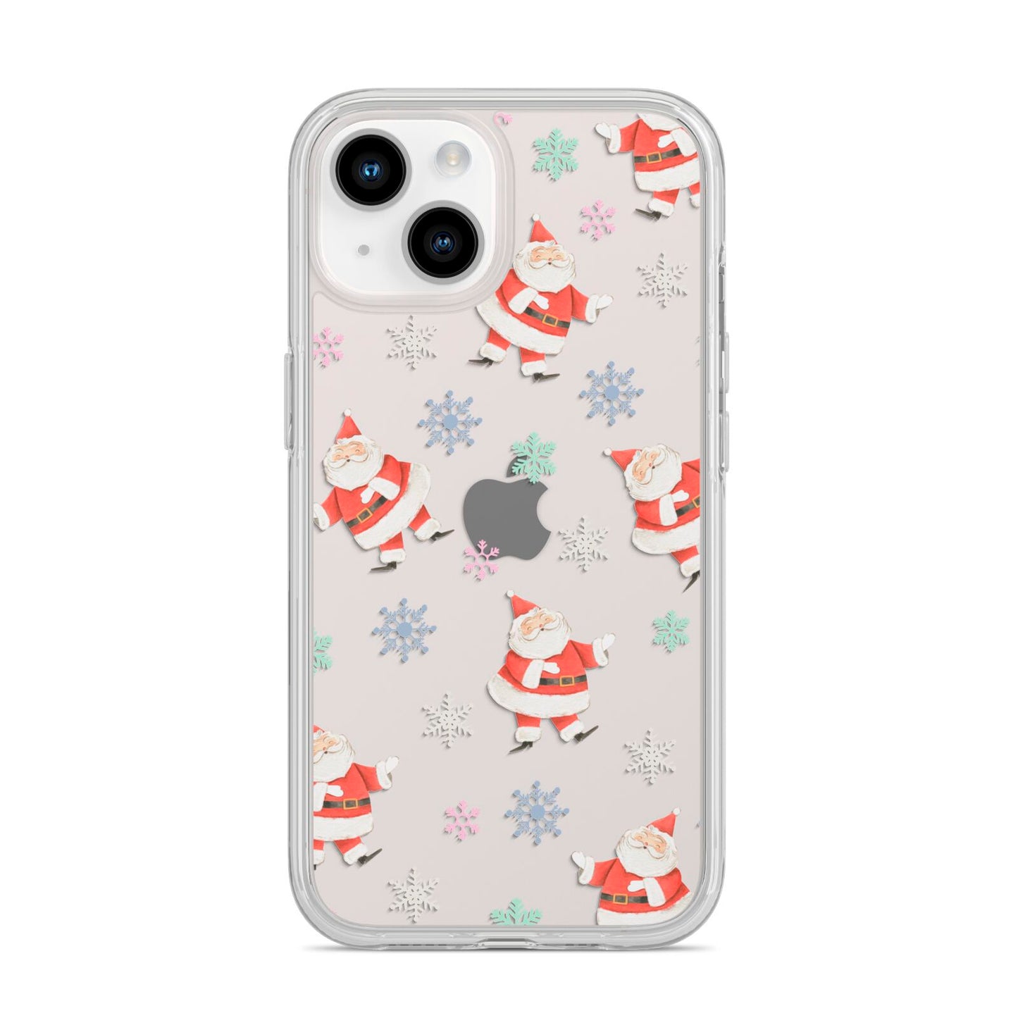 Santa Snowflake iPhone 14 Clear Tough Case Starlight