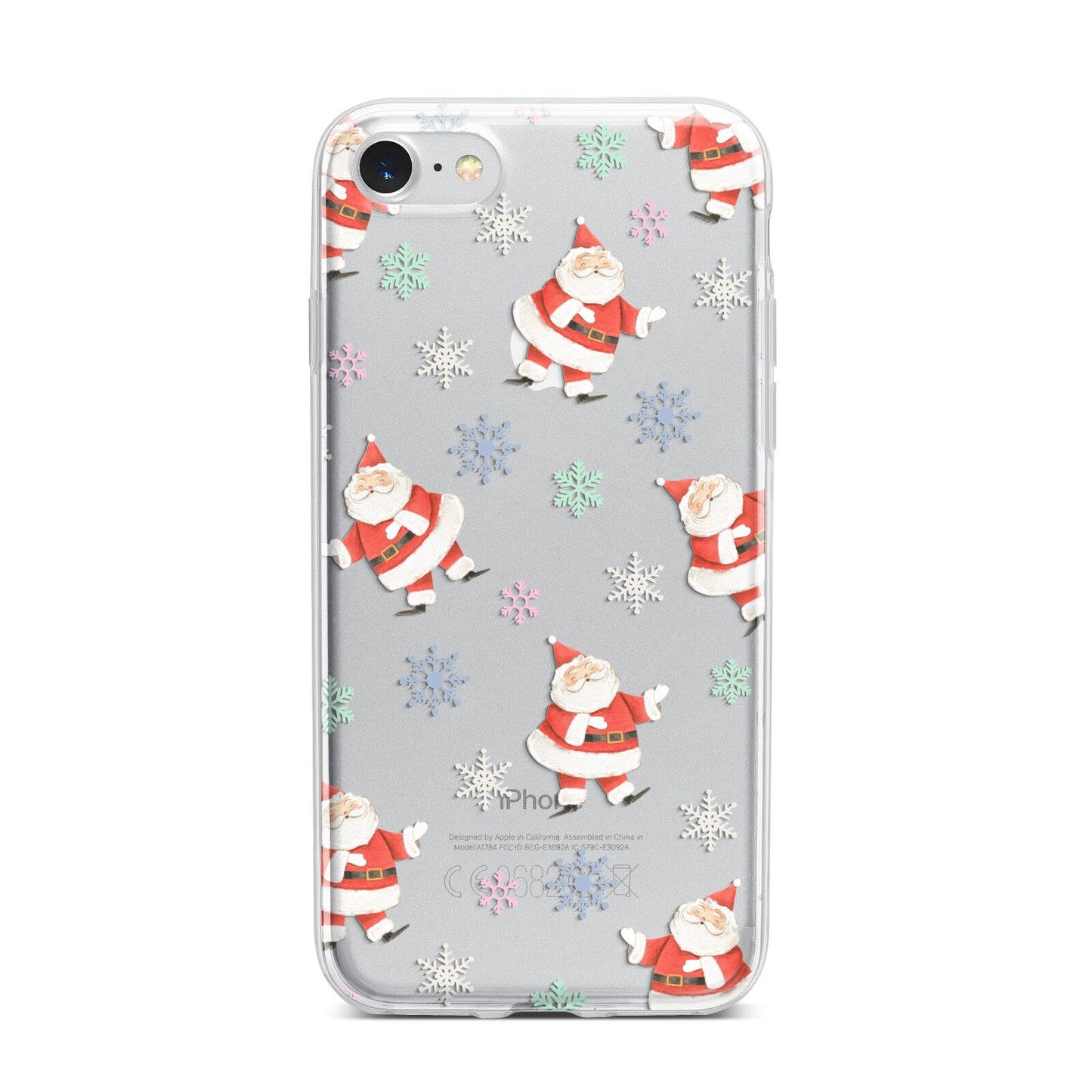 Santa Snowflake iPhone 7 Bumper Case on Silver iPhone