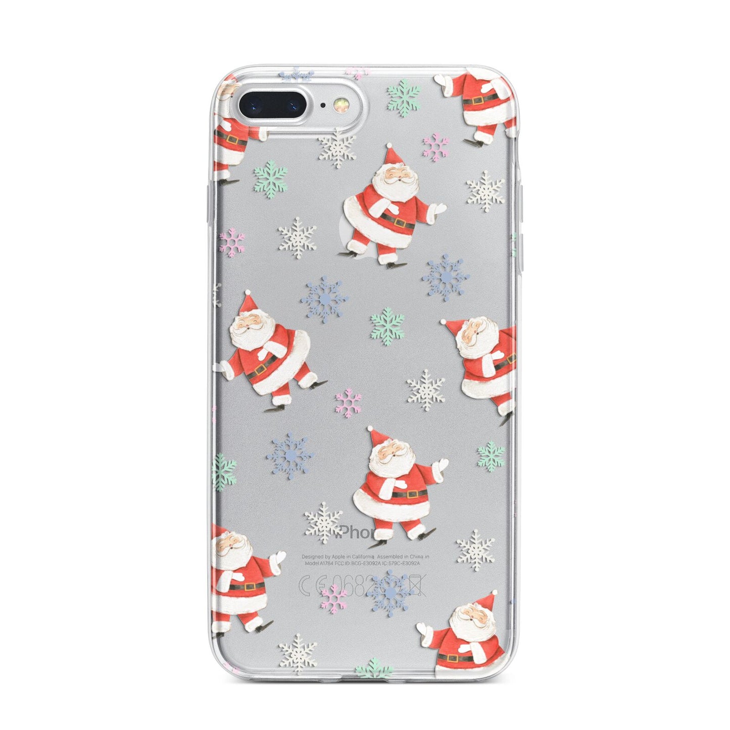 Santa Snowflake iPhone 7 Plus Bumper Case on Silver iPhone