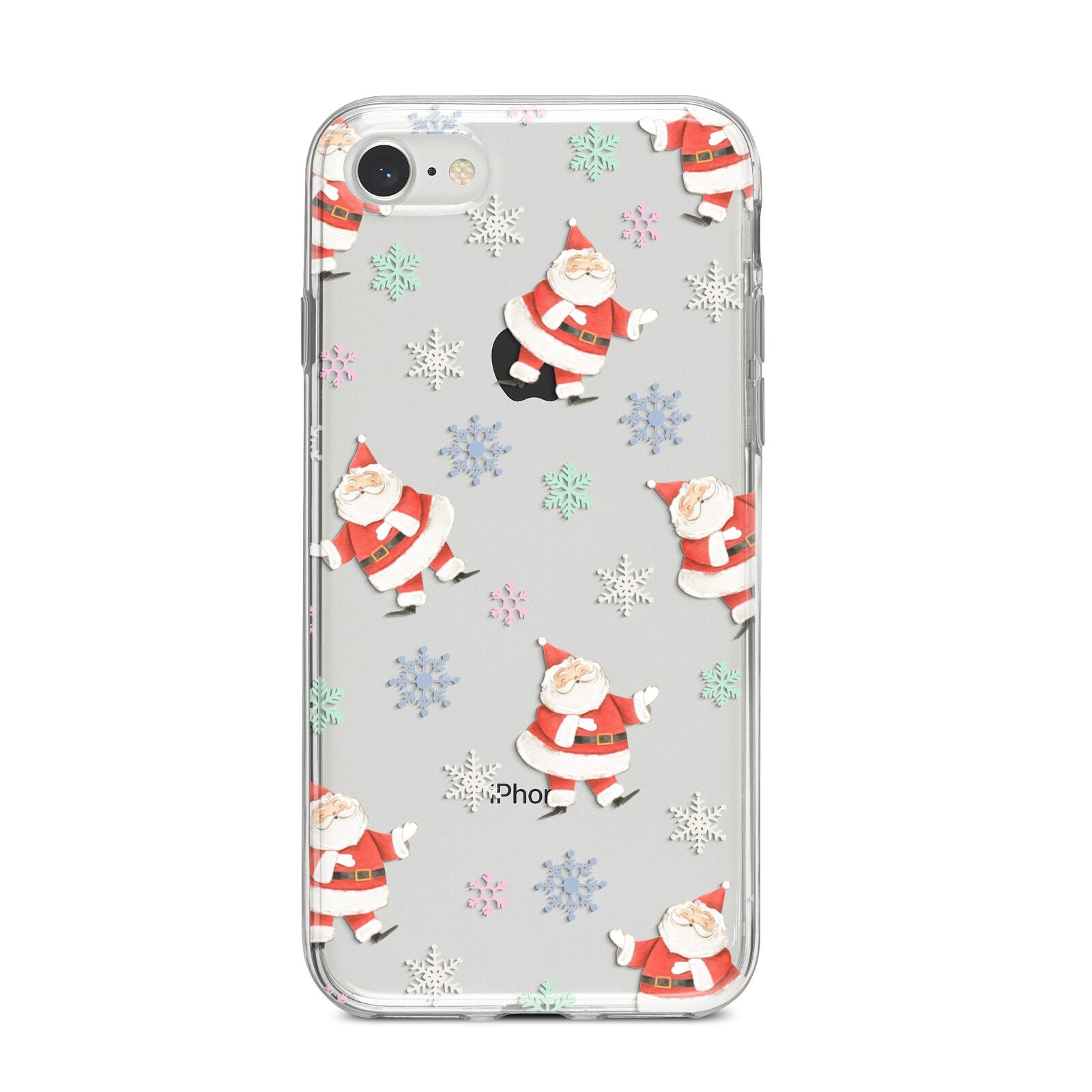 Santa Snowflake iPhone 8 Bumper Case on Silver iPhone