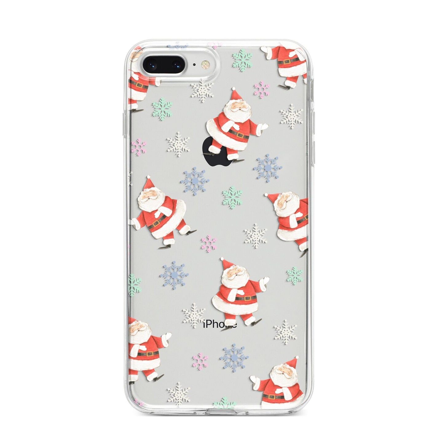 Santa Snowflake iPhone 8 Plus Bumper Case on Silver iPhone