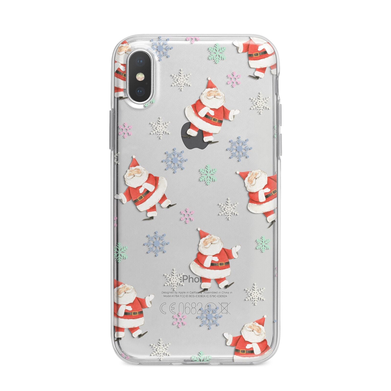 Santa Snowflake iPhone X Bumper Case on Silver iPhone Alternative Image 1