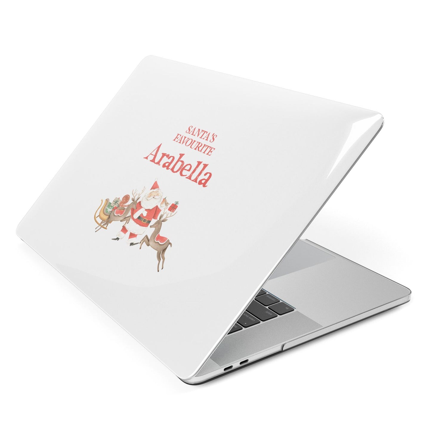 Santas Favourite Personalised Name Apple MacBook Case Side View