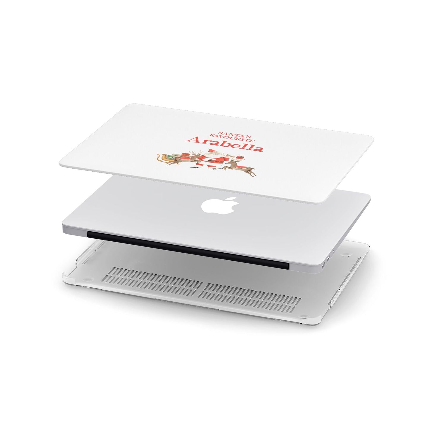 Santas Favourite Personalised Name Apple MacBook Case in Detail