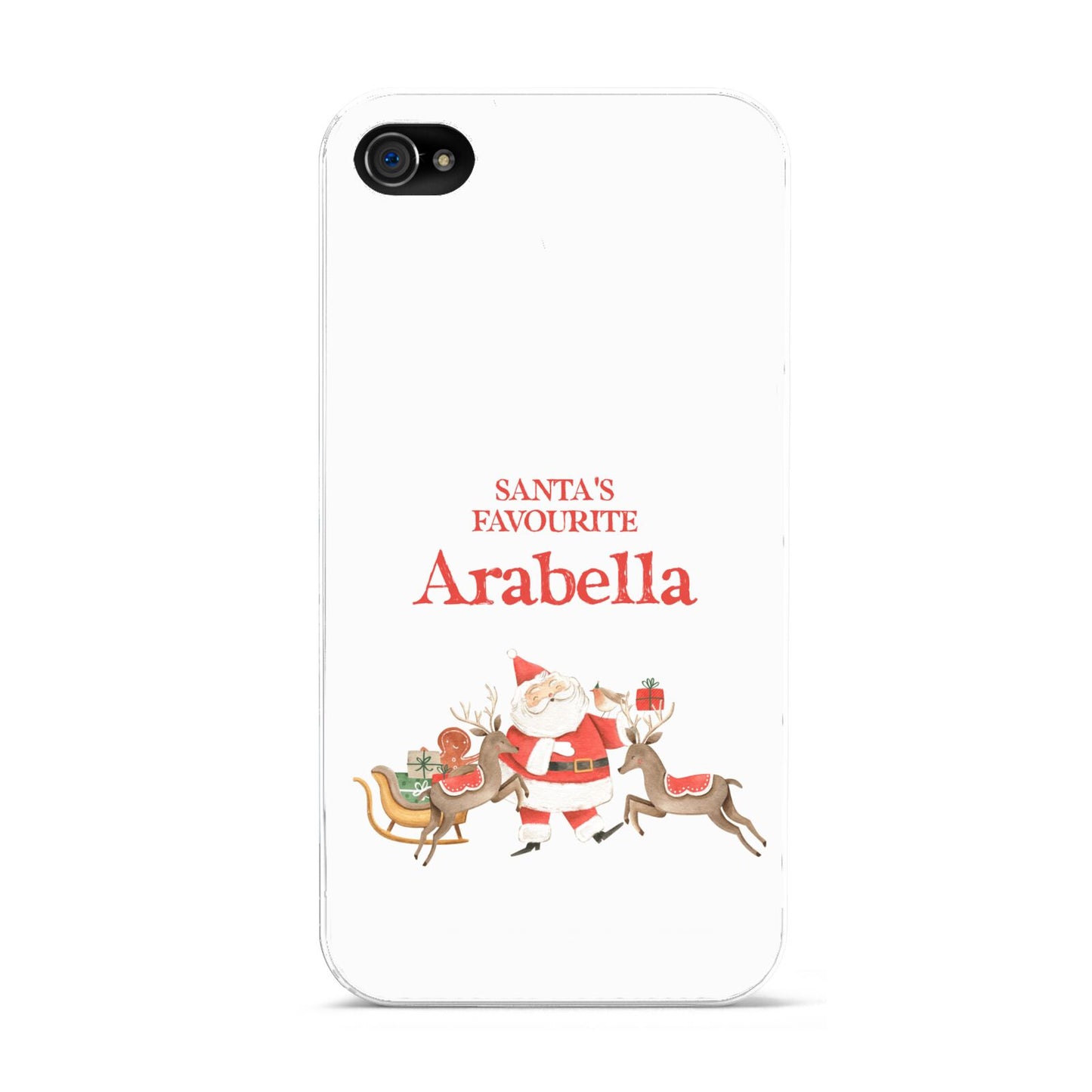 Santas Favourite Personalised Name Apple iPhone 4s Case