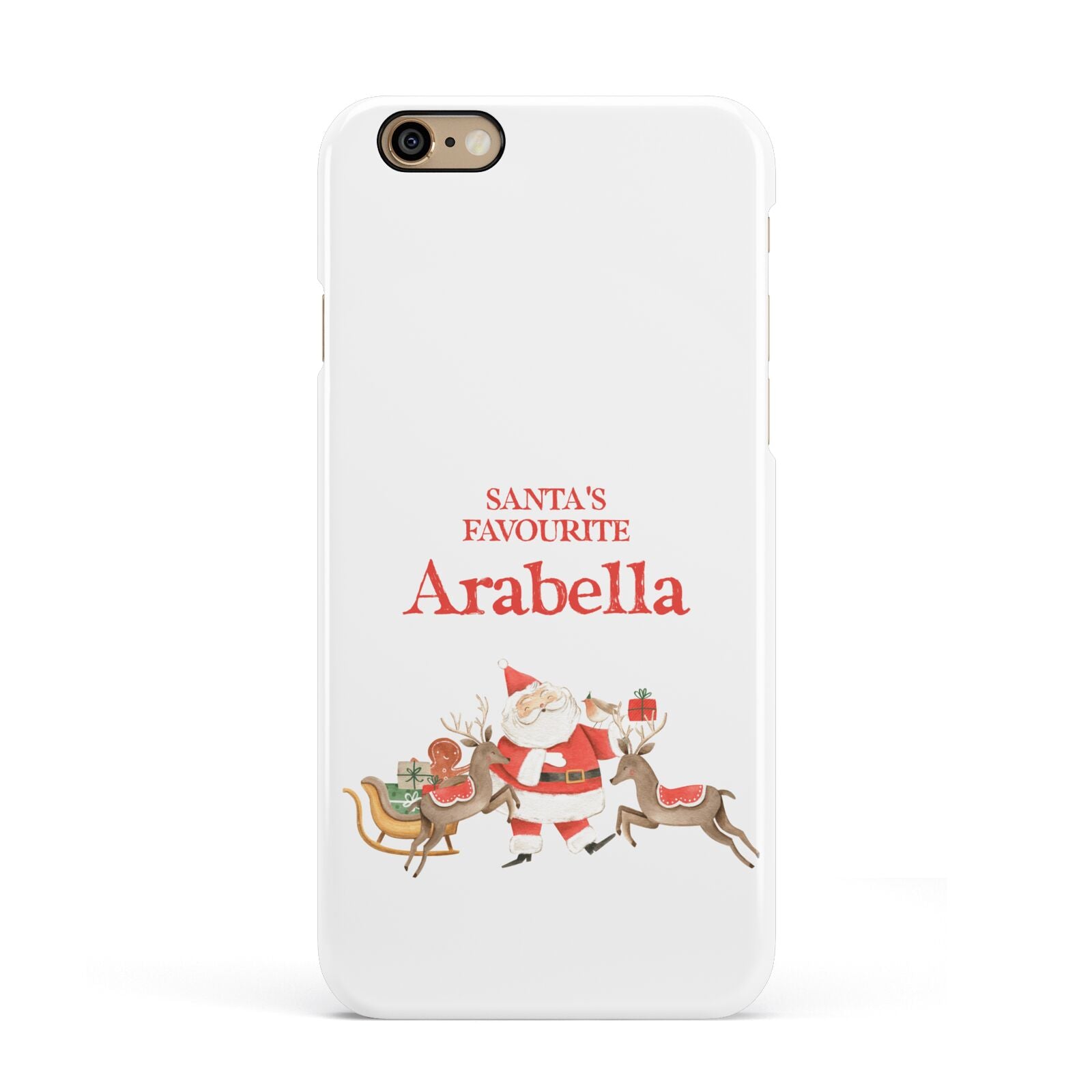 Santas Favourite Personalised Name Apple iPhone 6 3D Snap Case