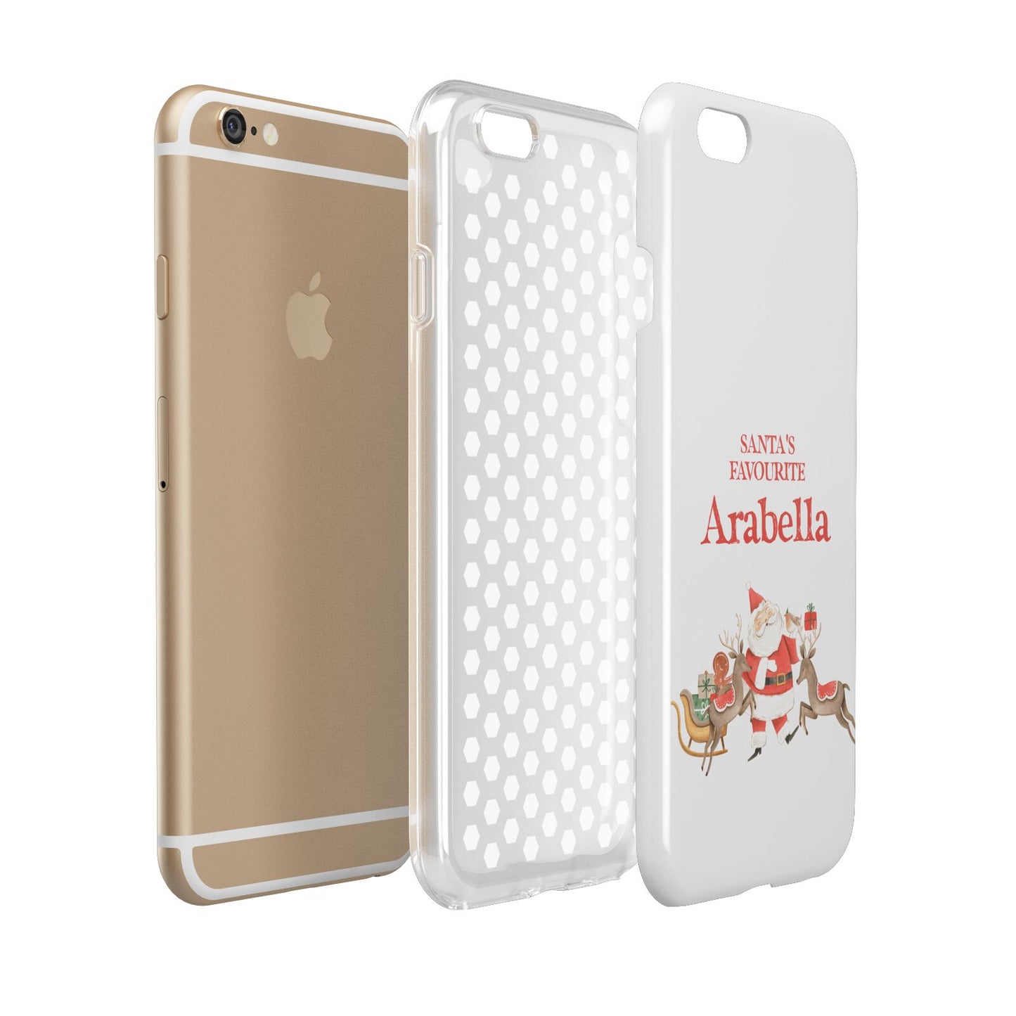 Santas Favourite Personalised Name Apple iPhone 6 3D Tough Case Expanded view