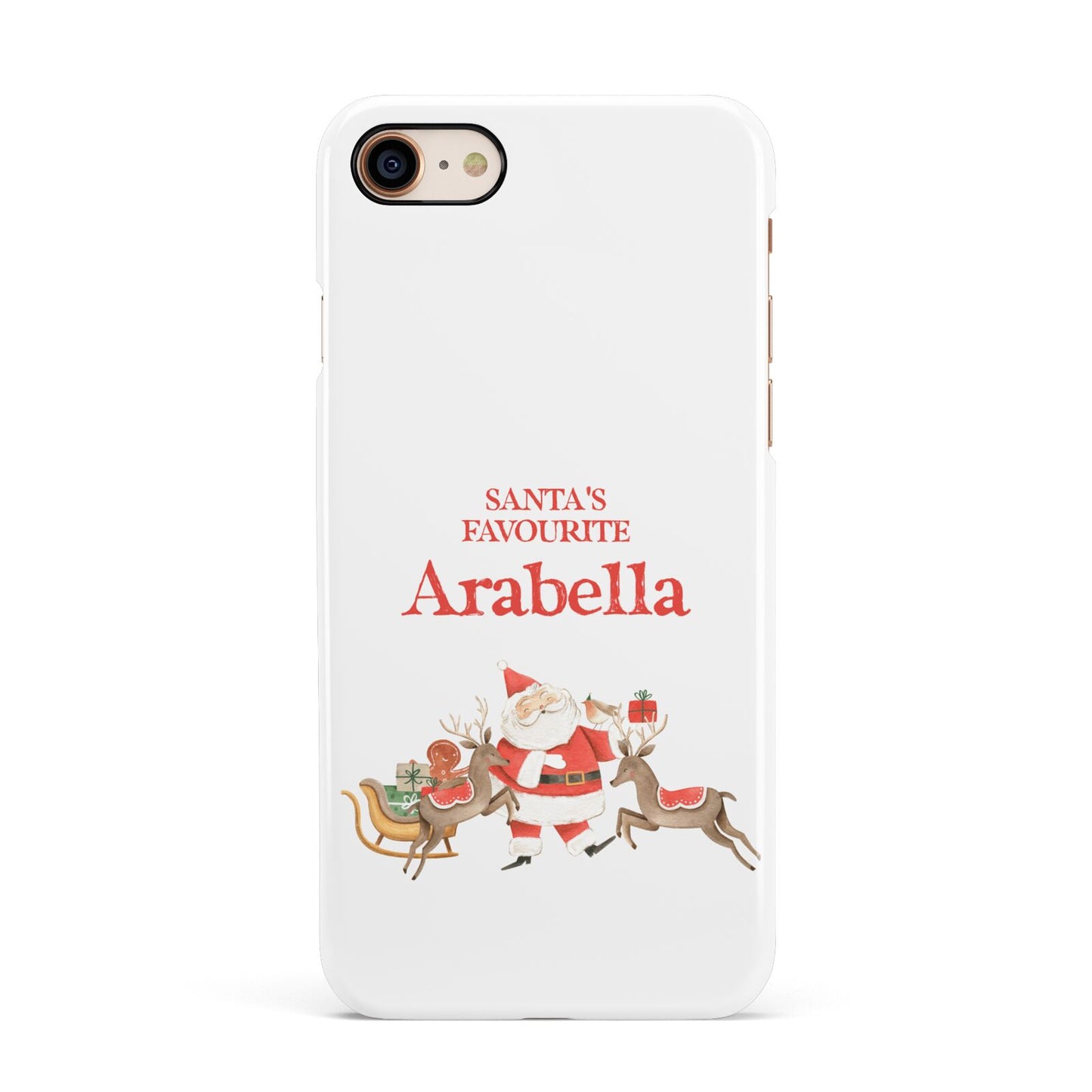 Santas Favourite Personalised Name Apple iPhone 7 8 3D Snap Case